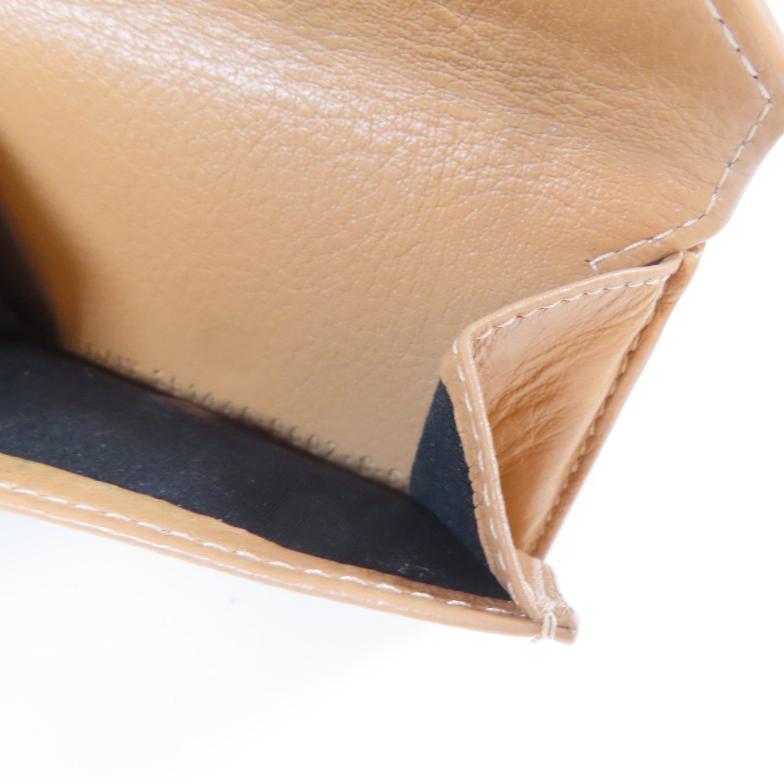 BALENCIAGA 羊皮皮革Trifold Wallet銀扣錢包杏色