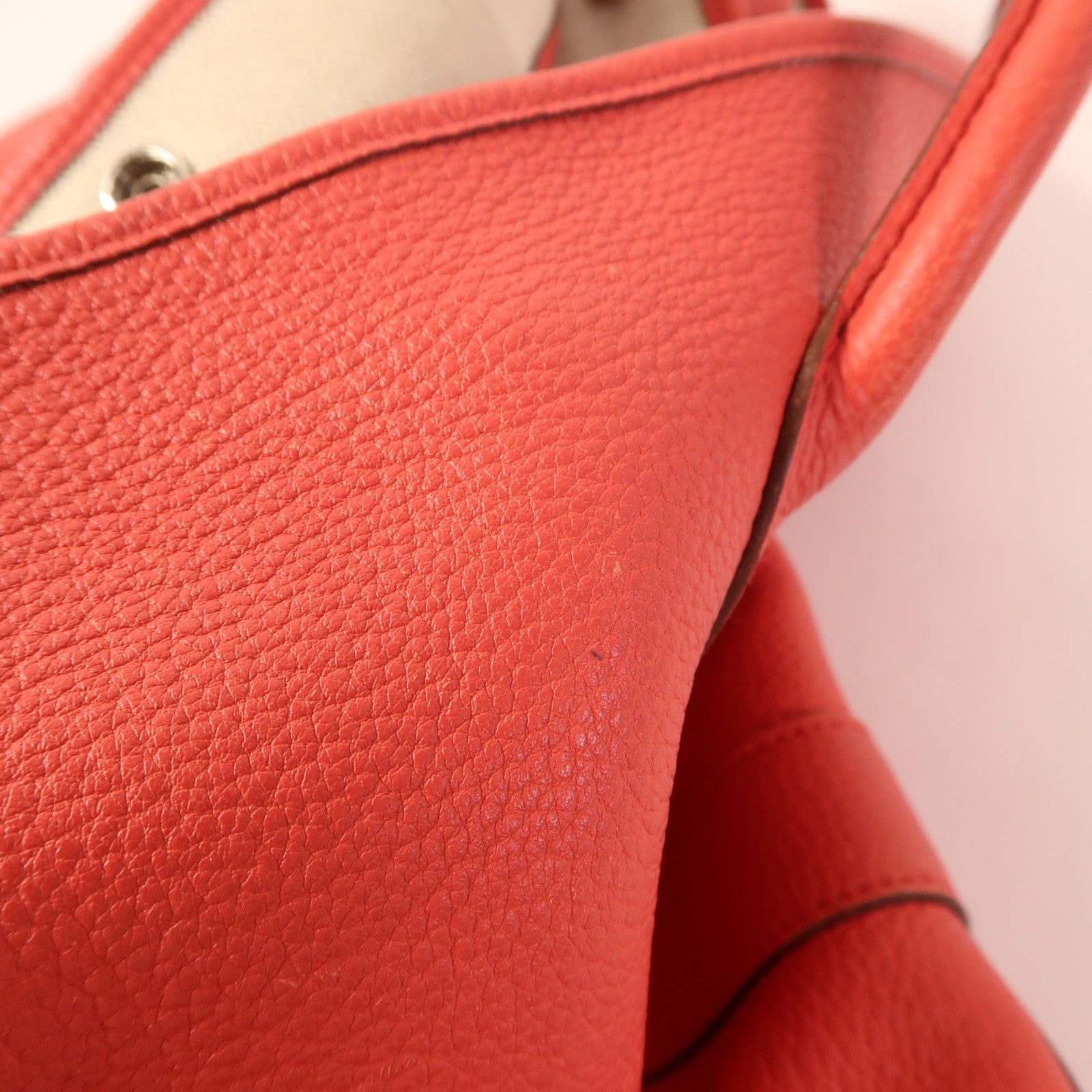 HERMES Negonda皮革Garden Party PM銀扣手挽袋Bougainvillier