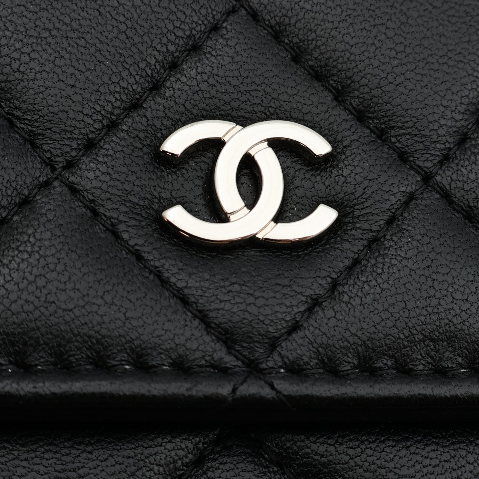 CHANEL 羊皮皮革WOC Wallet On Chain銀扣鏈帶肩背袋