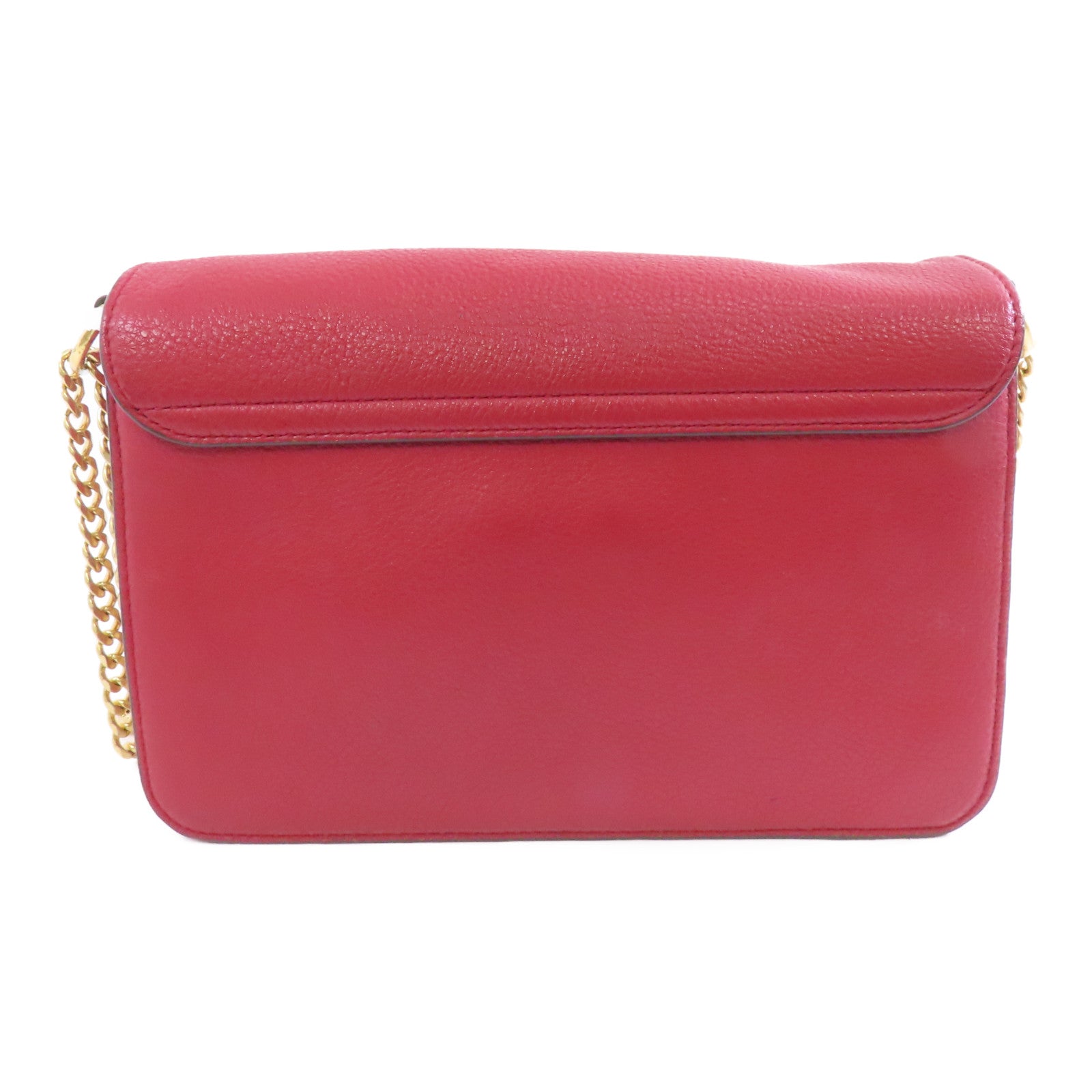 Tory Burch 牛皮皮革Chain Shoulder Bag金扣鏈帶肩背袋紅色