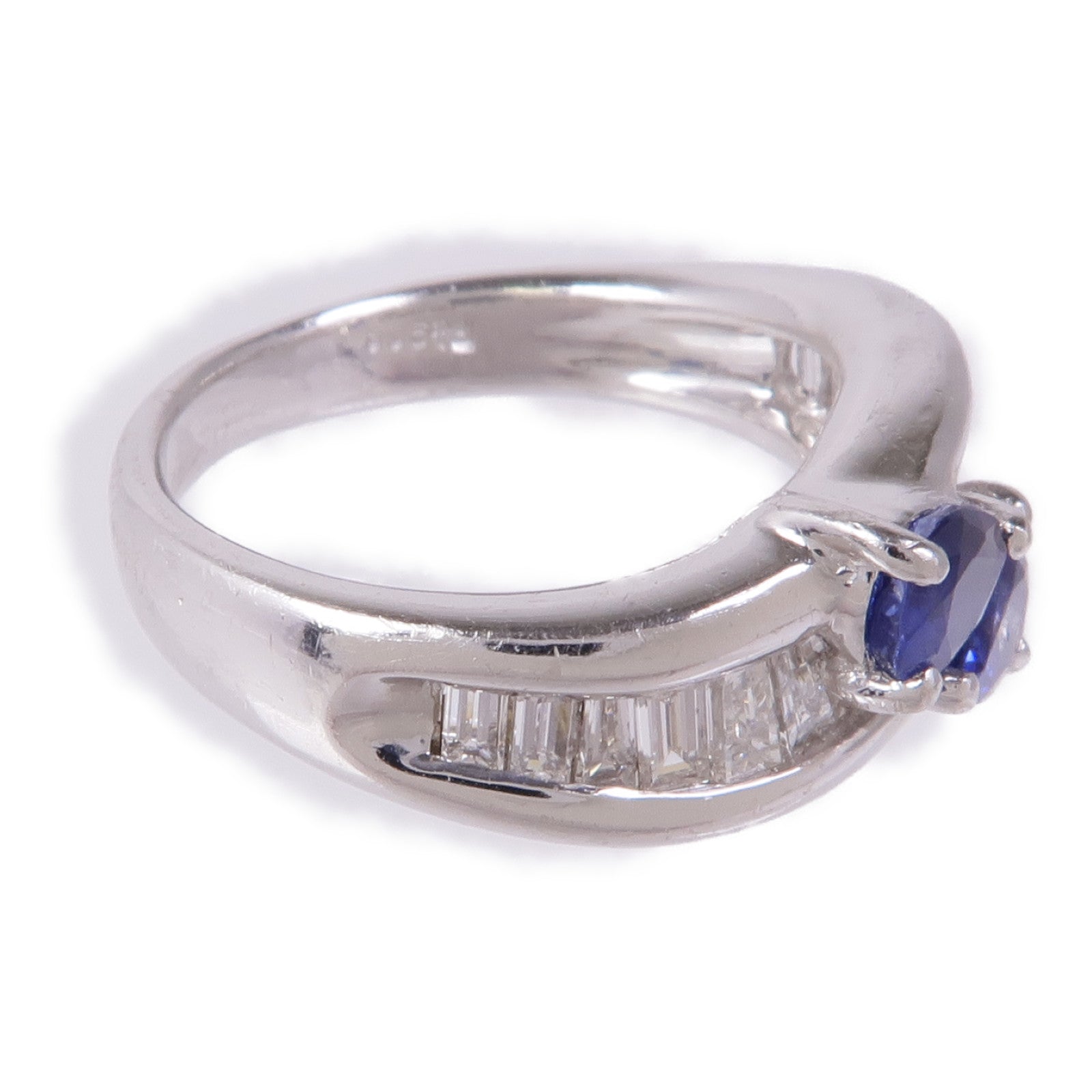 JEWELRY 【激減優惠】PT900鉑金Sapphire/Diamond Ring藍寶石/鑽石戒指US#6.25