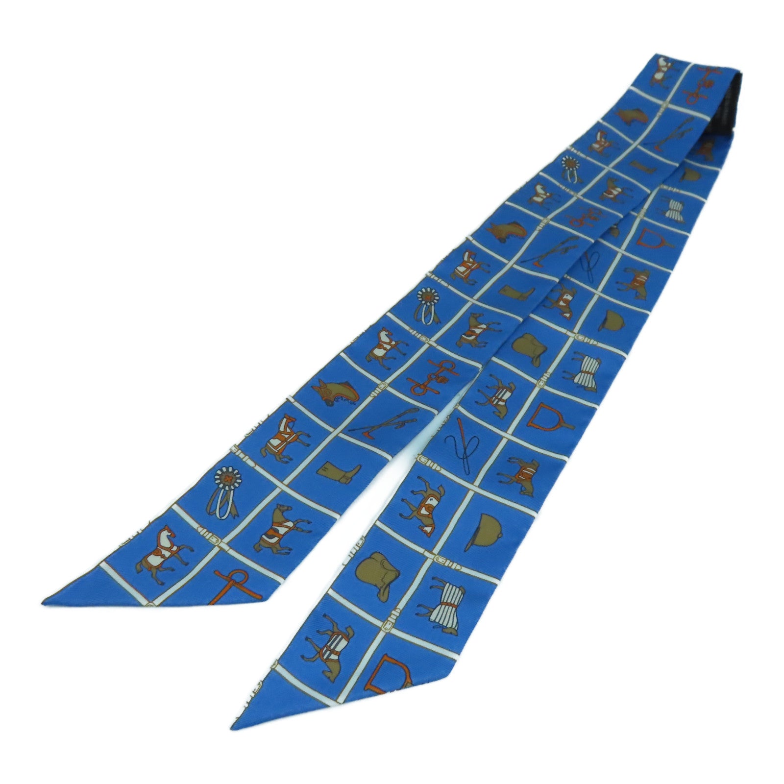 HERMES 【激減優惠】絲質Twilly Scarf絲巾淺藍色