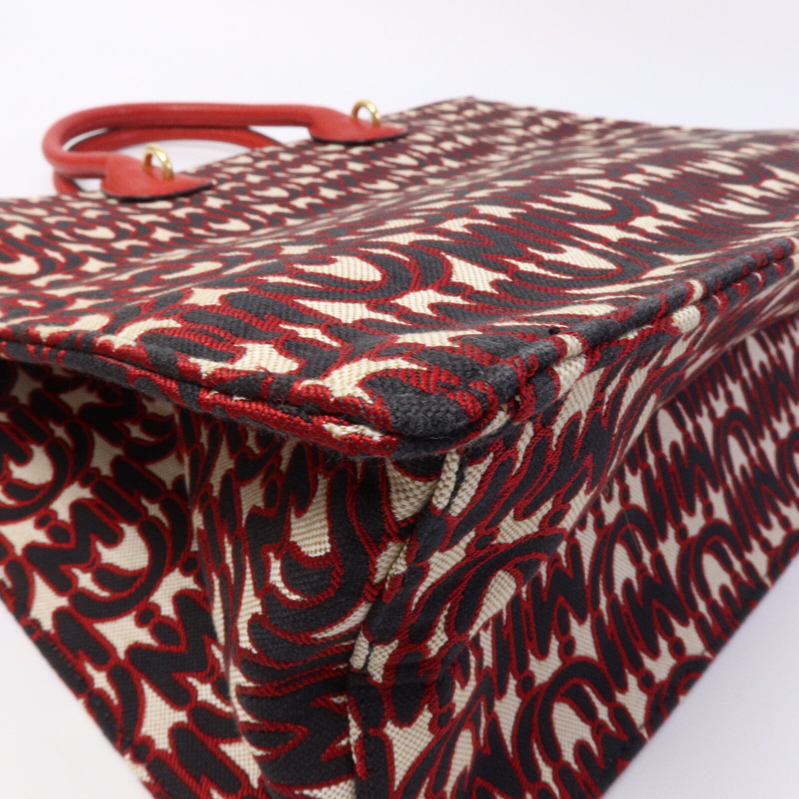 Miu Miu 帆布Tote Bag鏈帶手挽肩背兩用袋