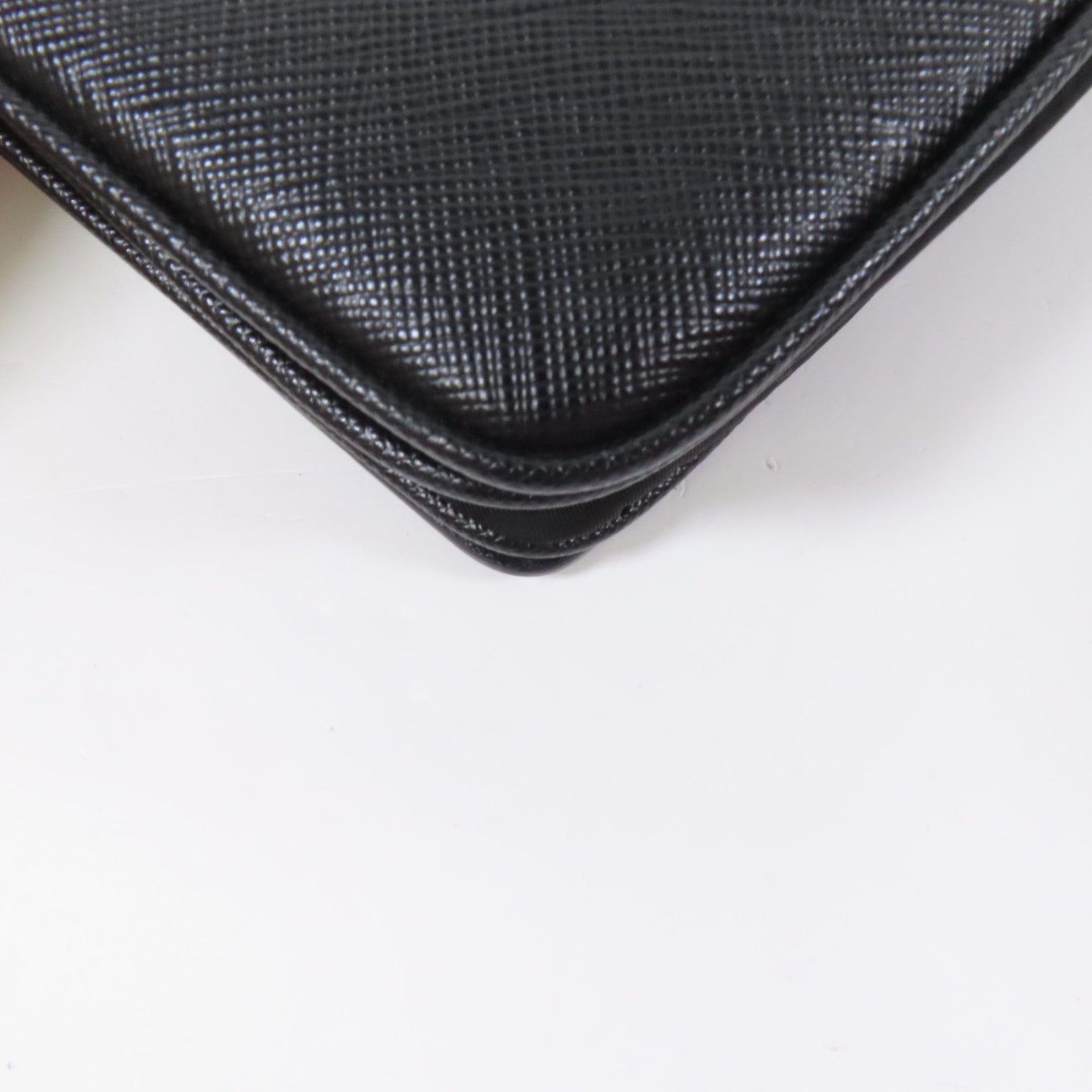 PRADA 尼龍/Saffiano皮革Shoulder Bag銀扣肩背袋