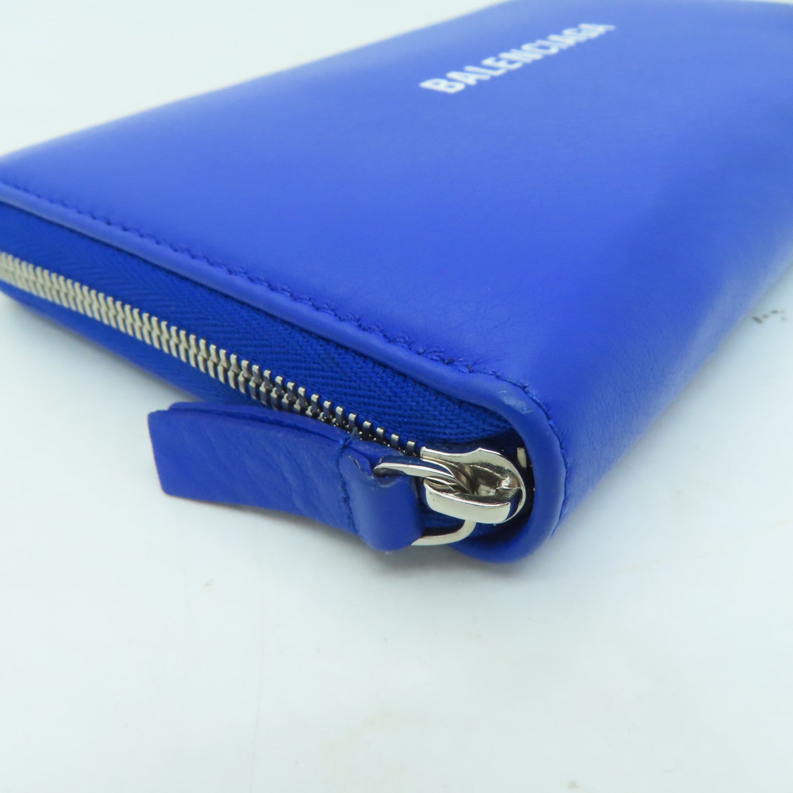 BALENCIAGA 【清倉大減價】牛皮皮革Long Wallet銀扣長錢包藍色