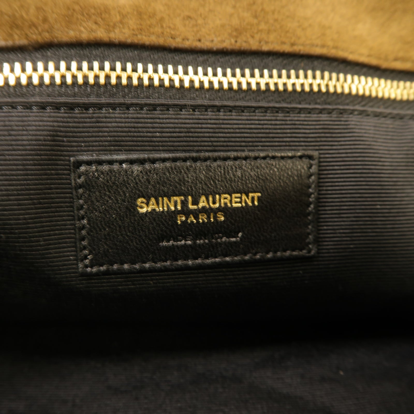 SAINT LAURENT 麂皮皮革Chain Shoulder Bag金扣肩背袋啡色