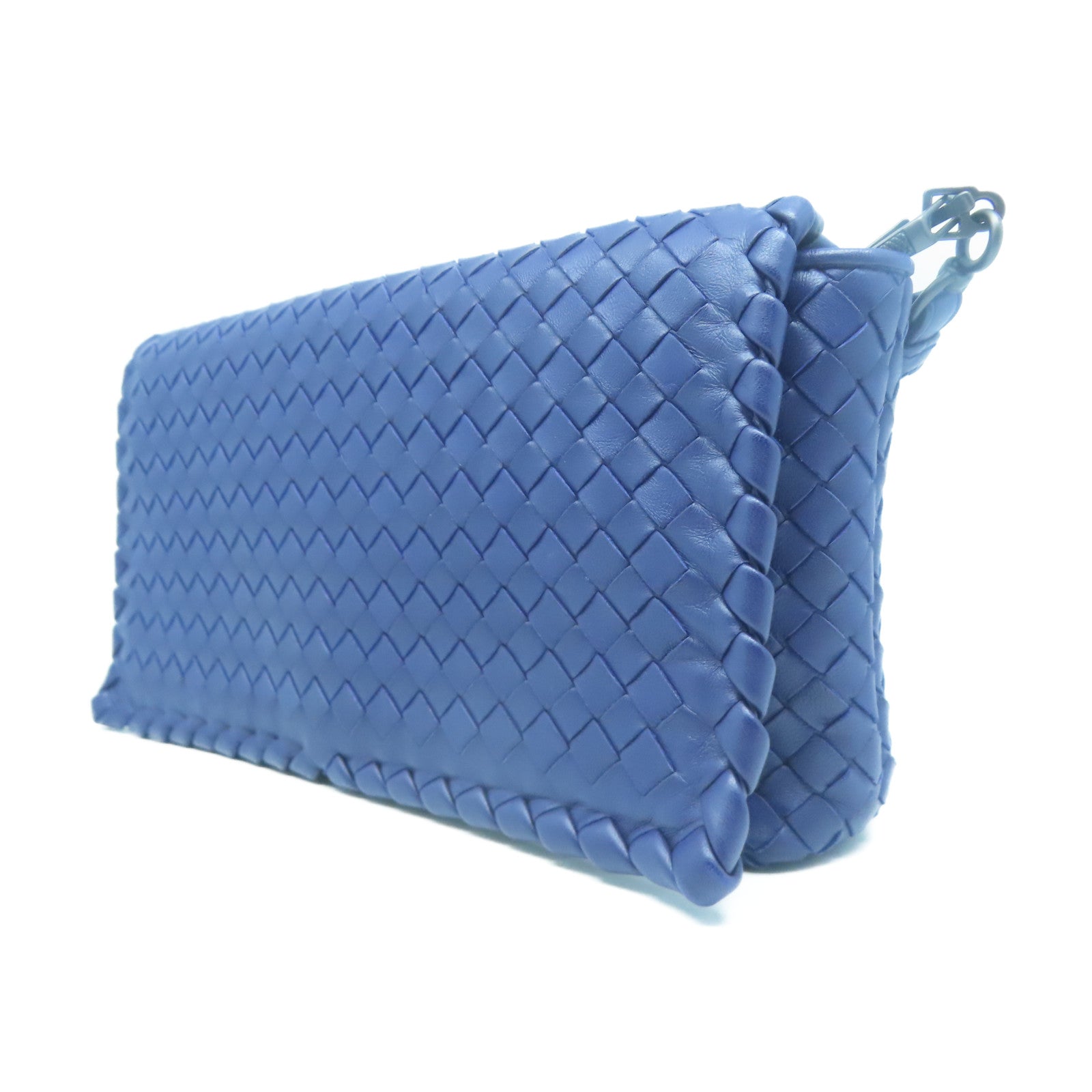 BOTTEGA VENETA 【清倉大減價】羊皮皮革Shoulder Bag黑扣肩背袋藍色