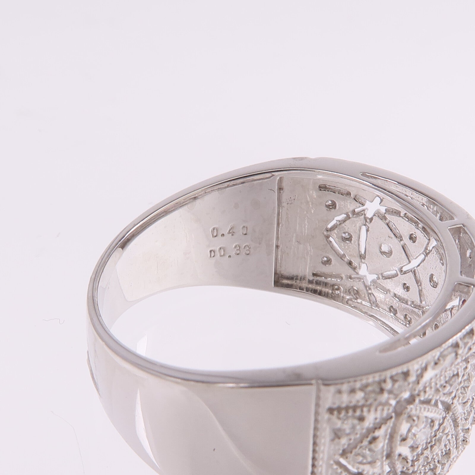 JEWELRY PT900鉑金Pink Sapphire Diamond Ring粉紅色藍寶石/鑽石戒指US#8.25