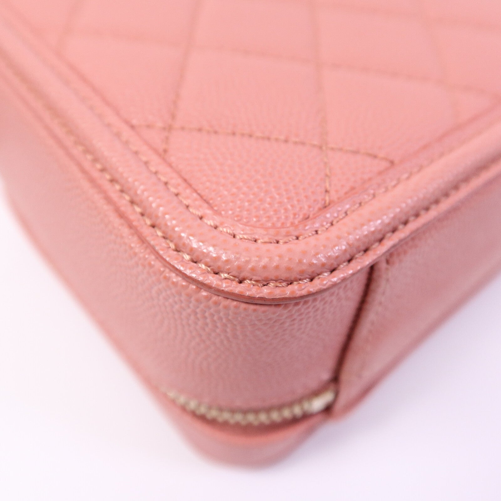 CHANEL 牛皮皮革Vanity Case 17cm鏈帶手挽肩背兩用袋