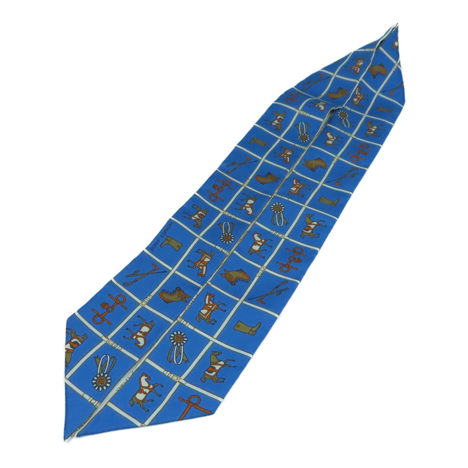 HERMES 【激減優惠】絲質Twilly Scarf絲巾淺藍色