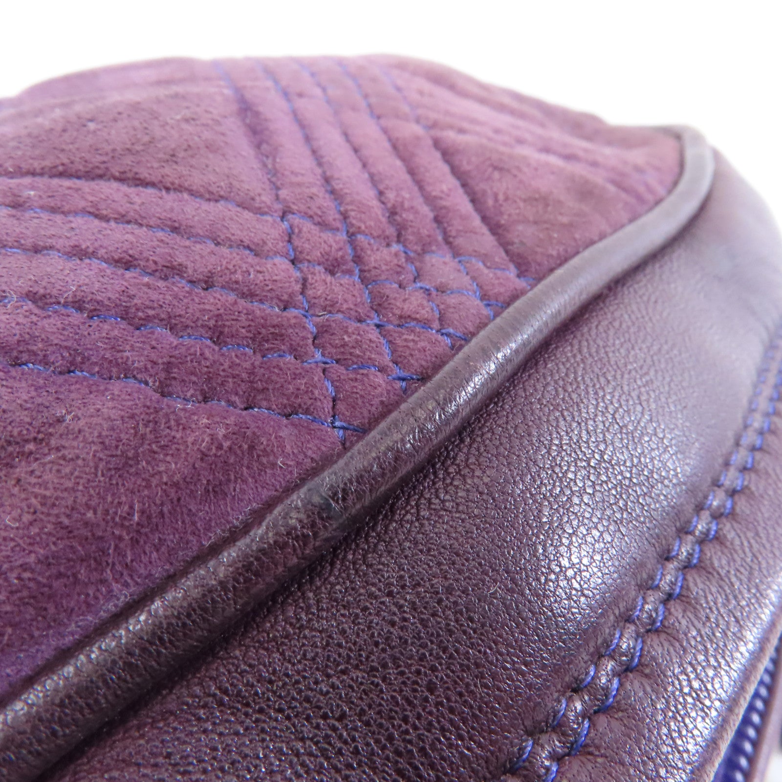 BALLY 【激減優惠】麂皮皮革Chain Shoulder Bag金扣鏈帶肩背袋紫色