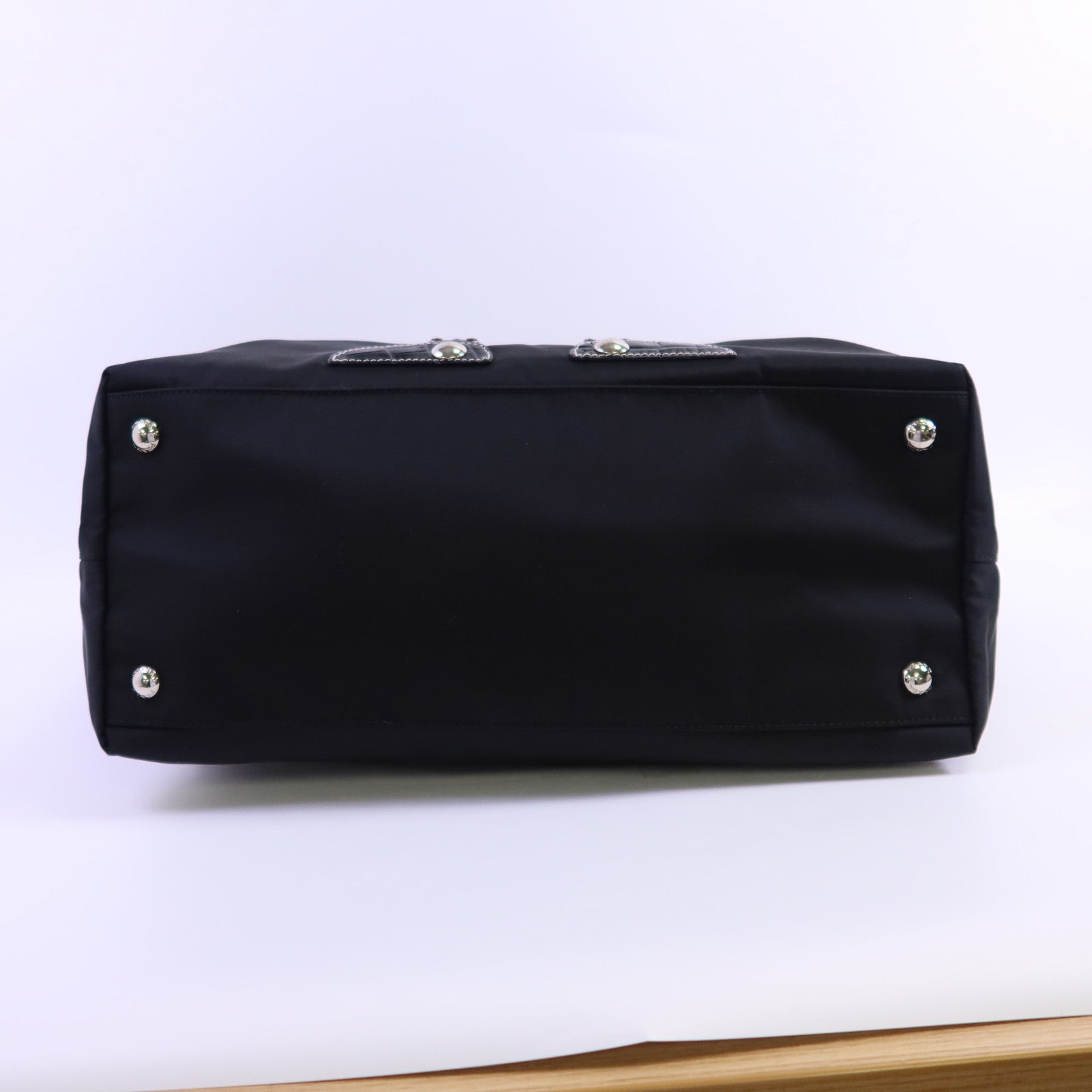 PRADA 尼龍Tote Bag銀扣肩背袋