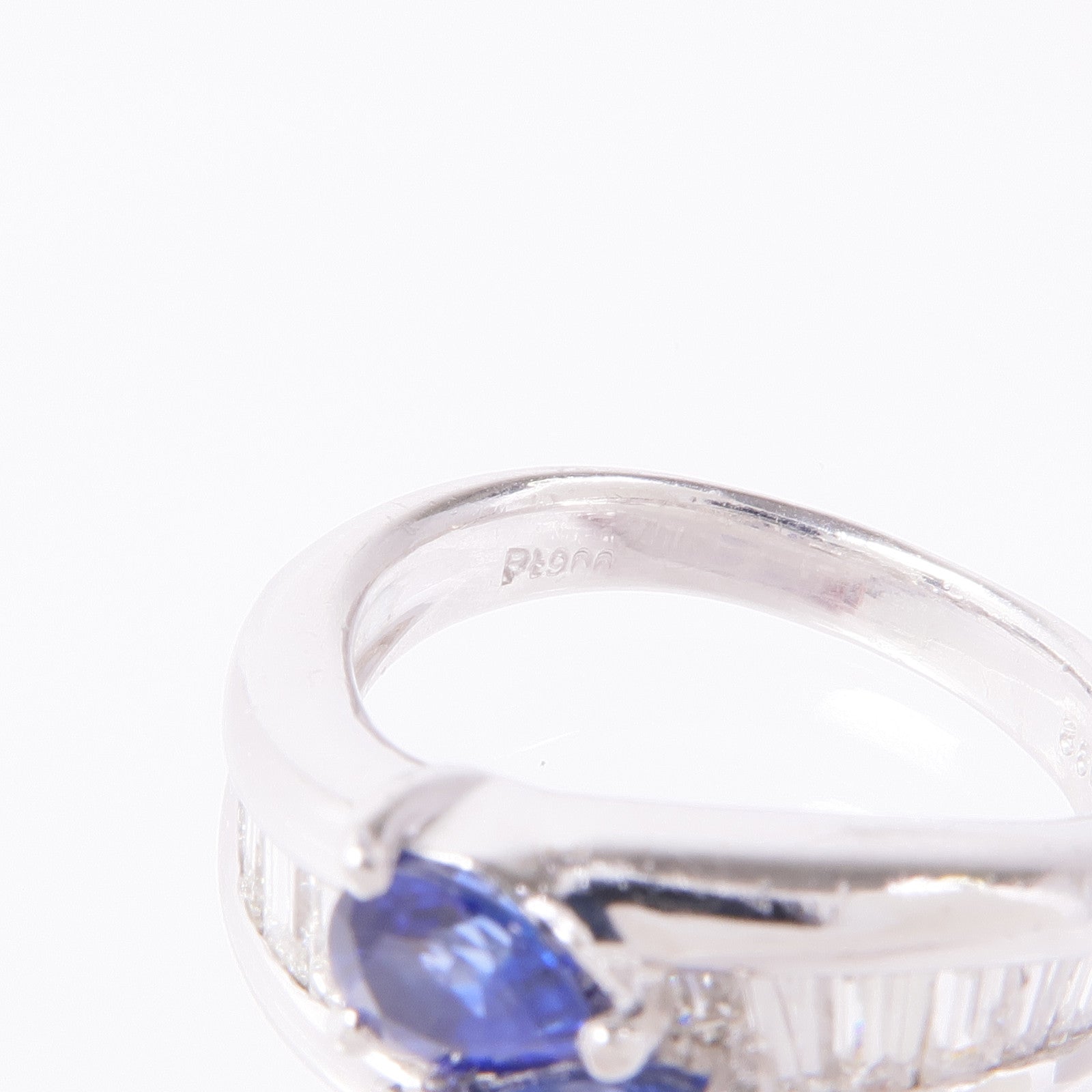 JEWELRY PT900鉑金Sapphire/Diamond Ring藍寶石/鑽石戒指US#6.25