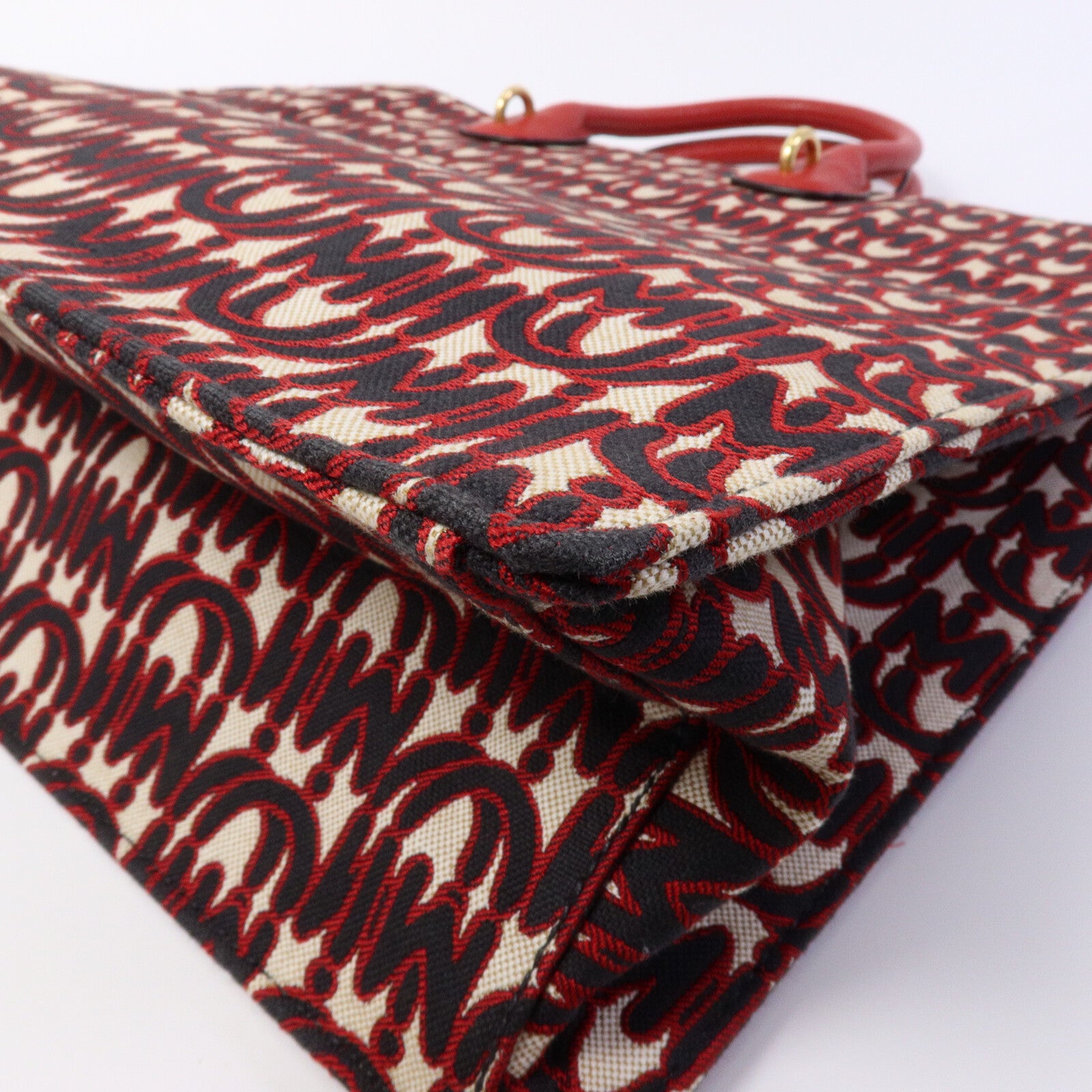 Miu Miu 帆布Tote Bag鏈帶手挽肩背兩用袋