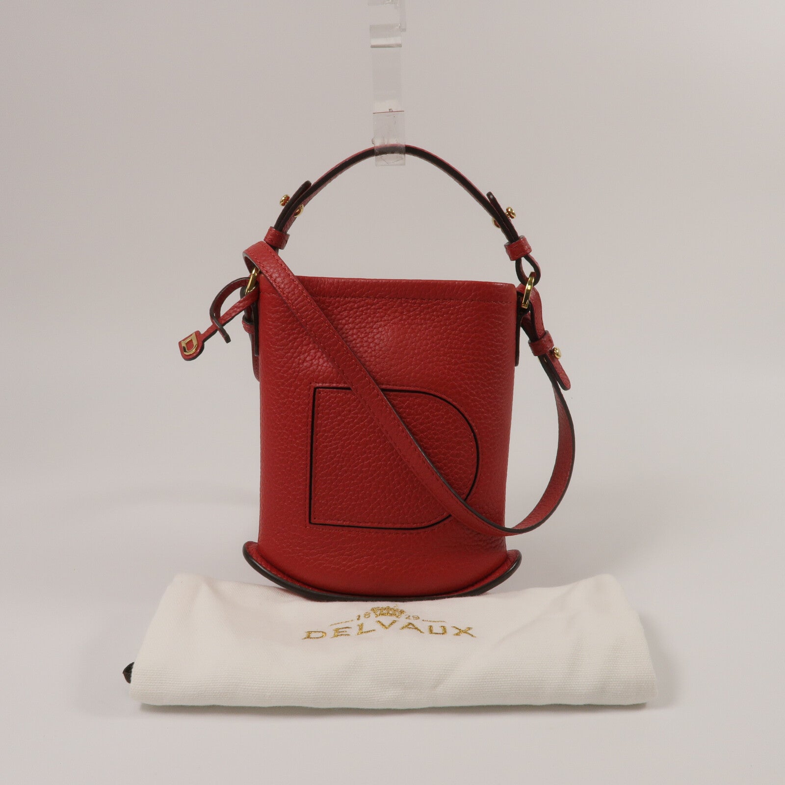 Delvaux 牛皮皮革Pin Mini Bucket手挽肩背兩用袋