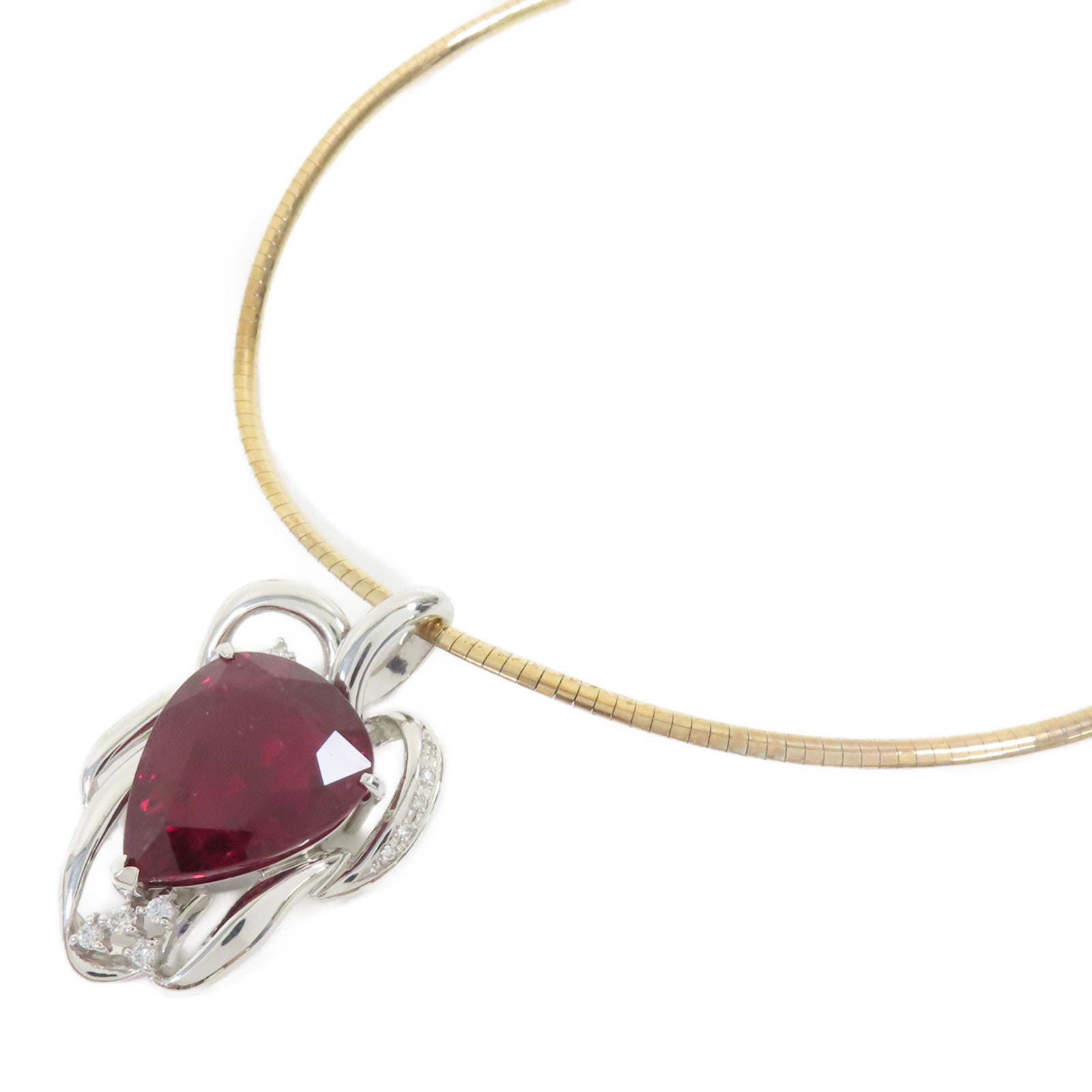 JEWELRY Pt900鉑金/Pt850鉑金/Necklace紅碧璽項鍊/紅色
