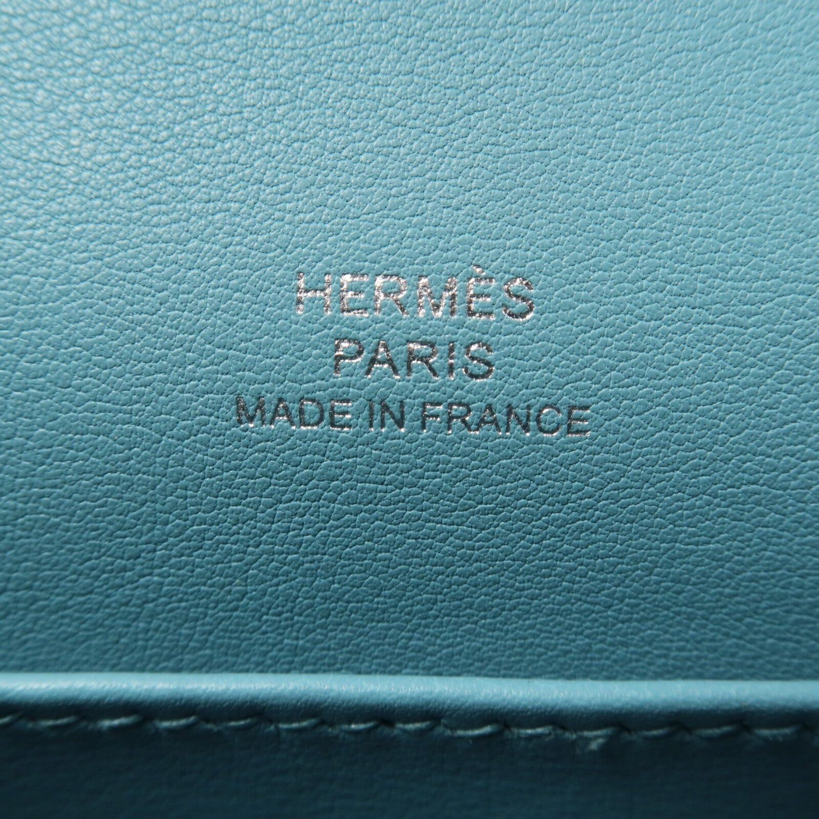 HERMES Swift皮革Kelly Pochette手挽袋Bleu Atoll