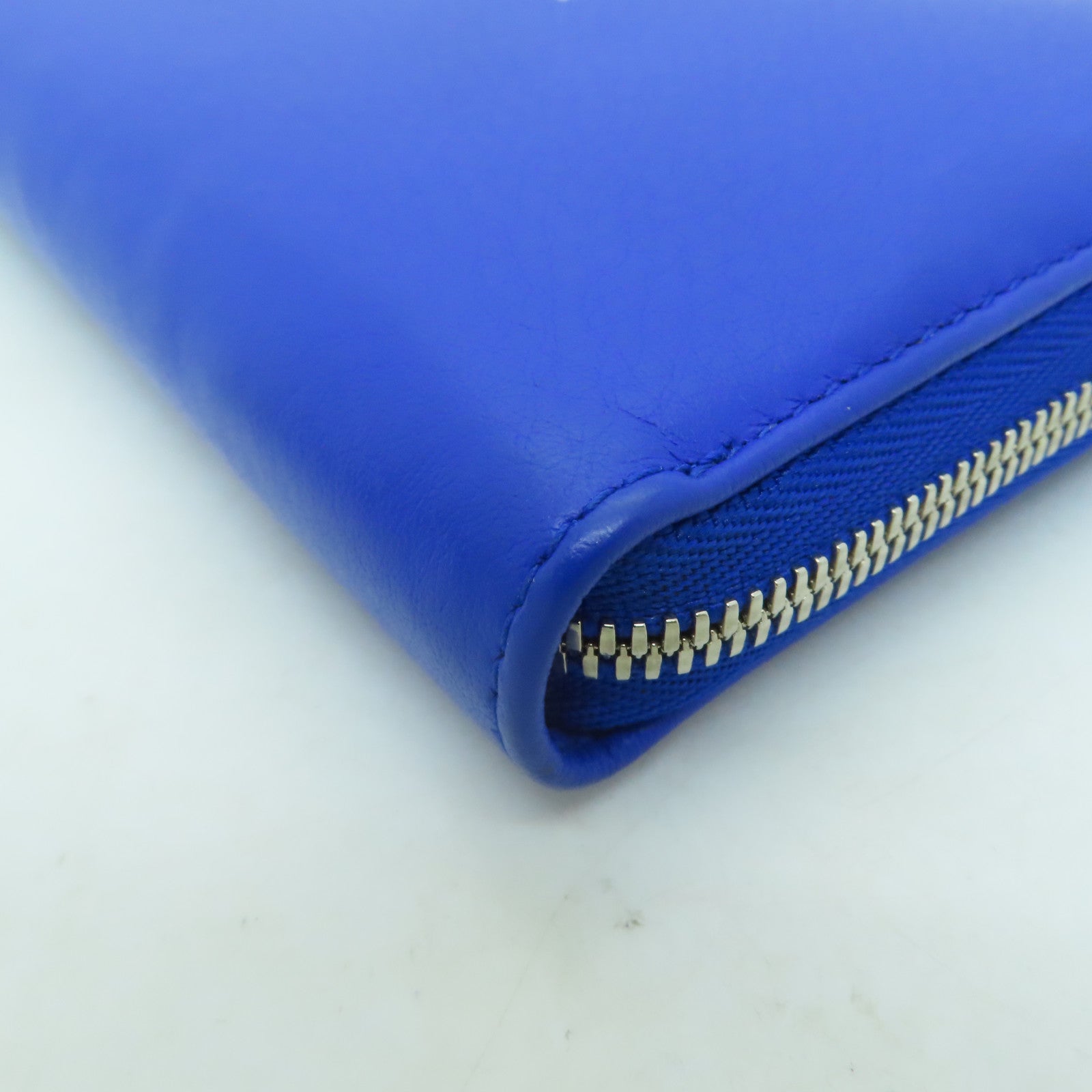 BALENCIAGA 【清倉大減價】牛皮皮革Long Wallet銀扣長錢包藍色