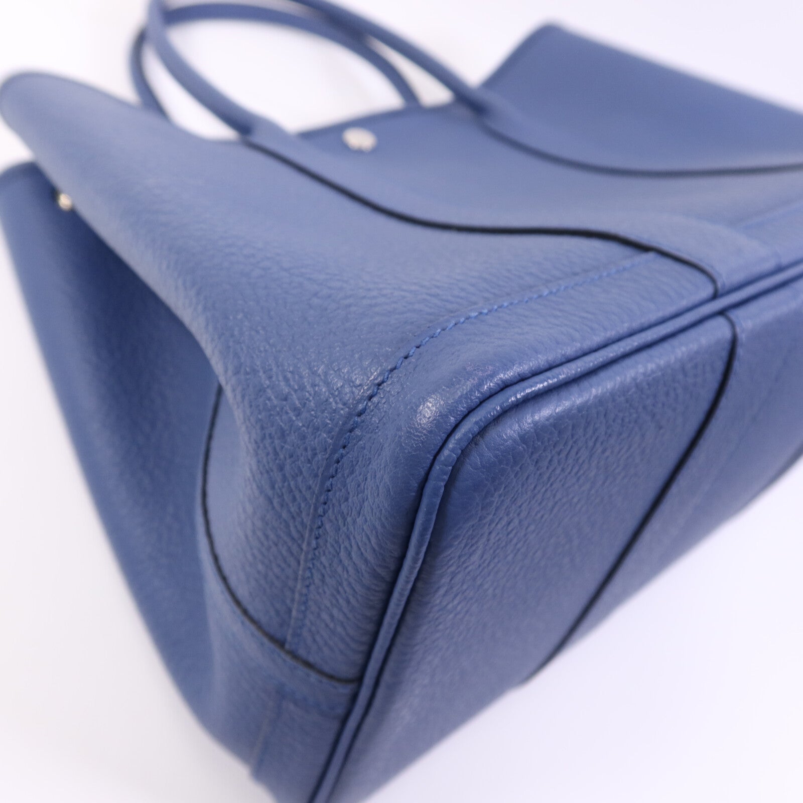 HERMES Negonda皮革Garden Party 36銀扣手挽袋Bleu Agate