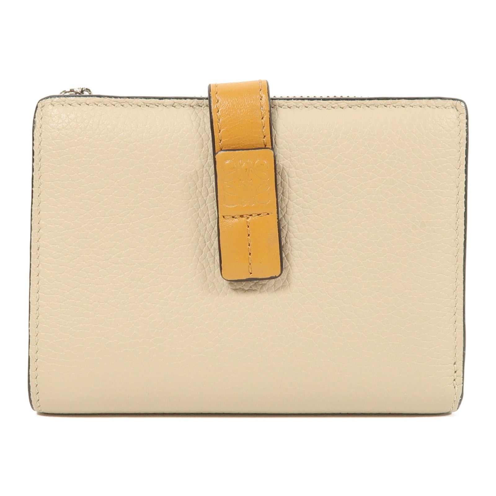 LOEWE SHW Fold Wallet Calfskin Leather Khaki