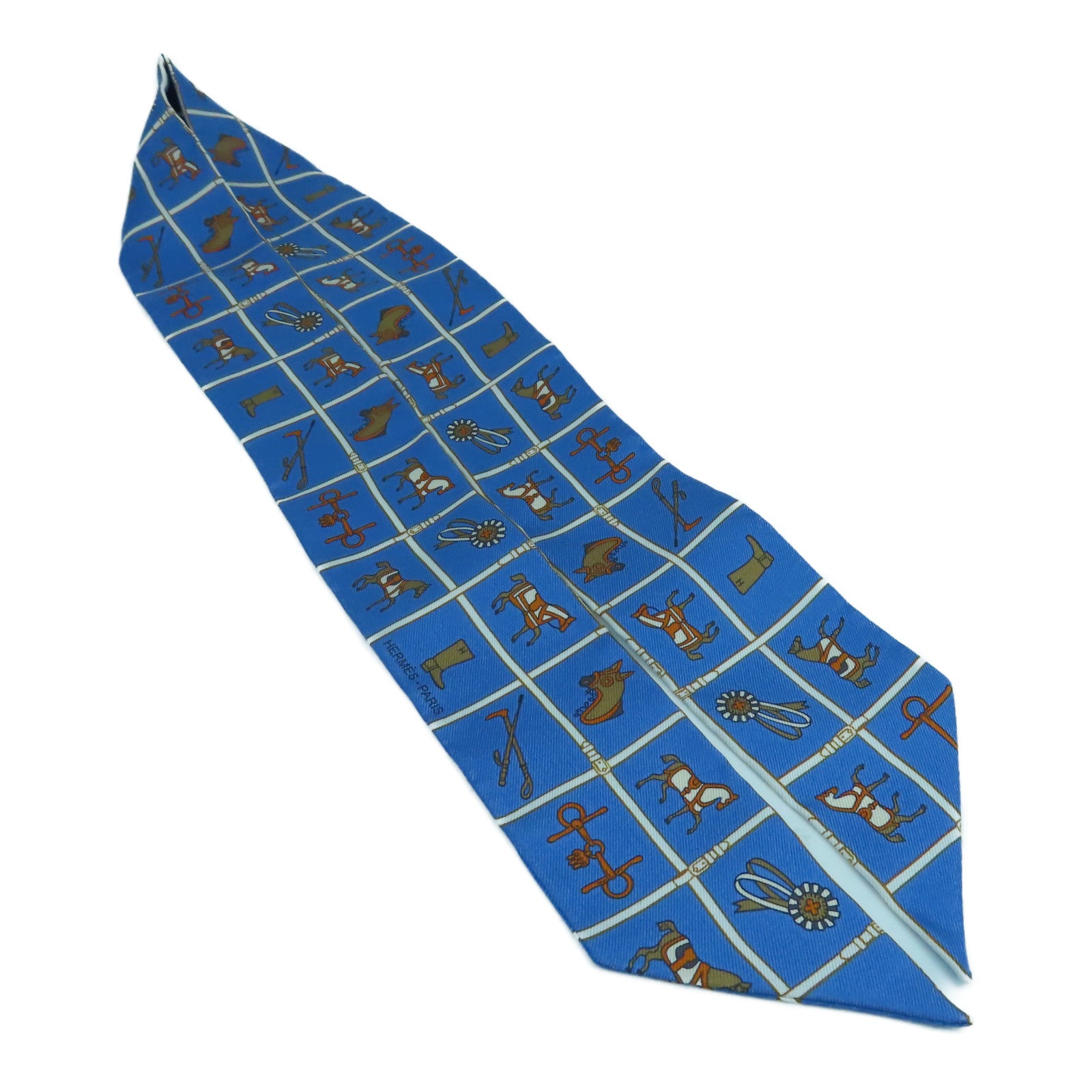 HERMES 【激減優惠】絲質Twilly Scarf絲巾淺藍色