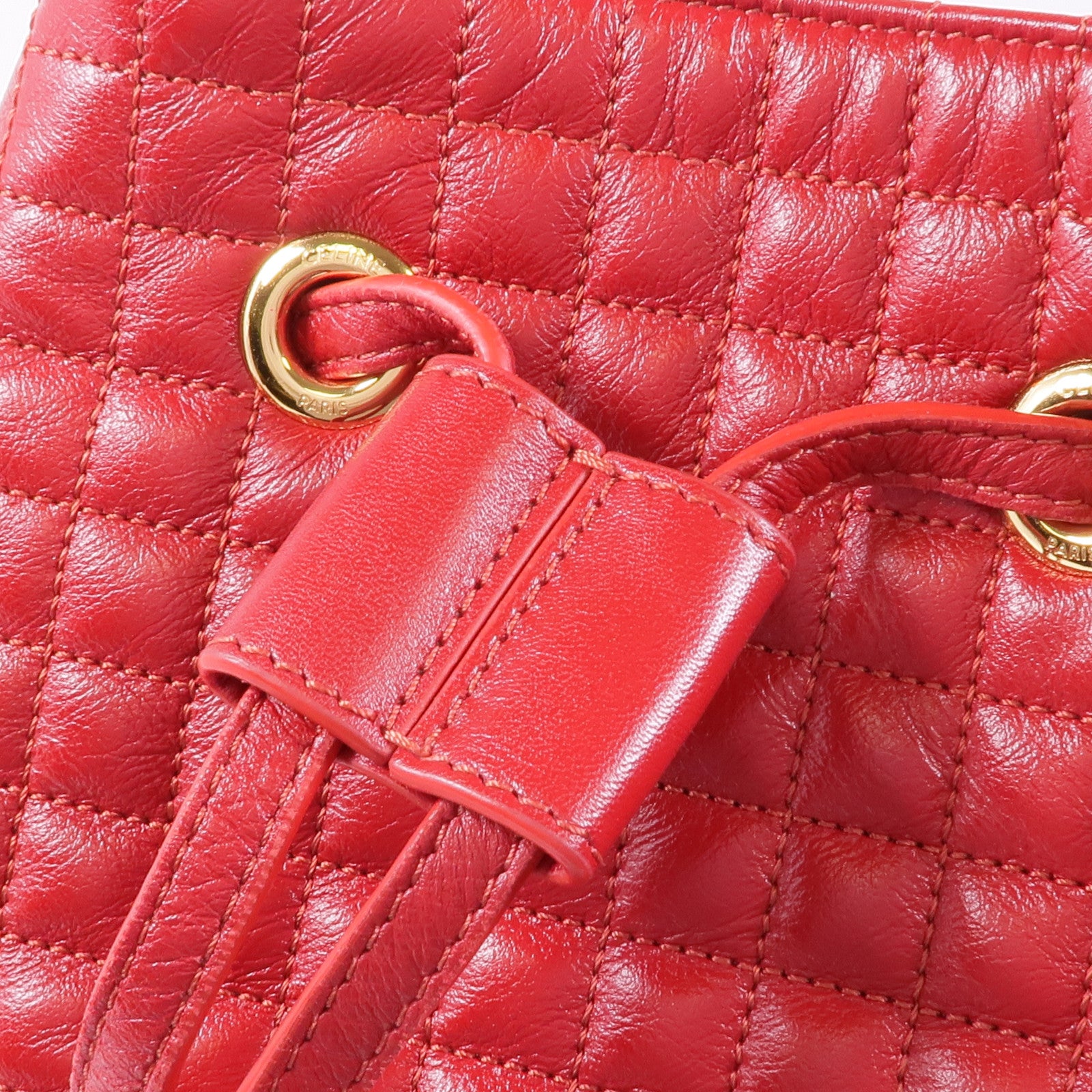 CELINE 牛皮皮革C Charm Bucket Bag金扣背包