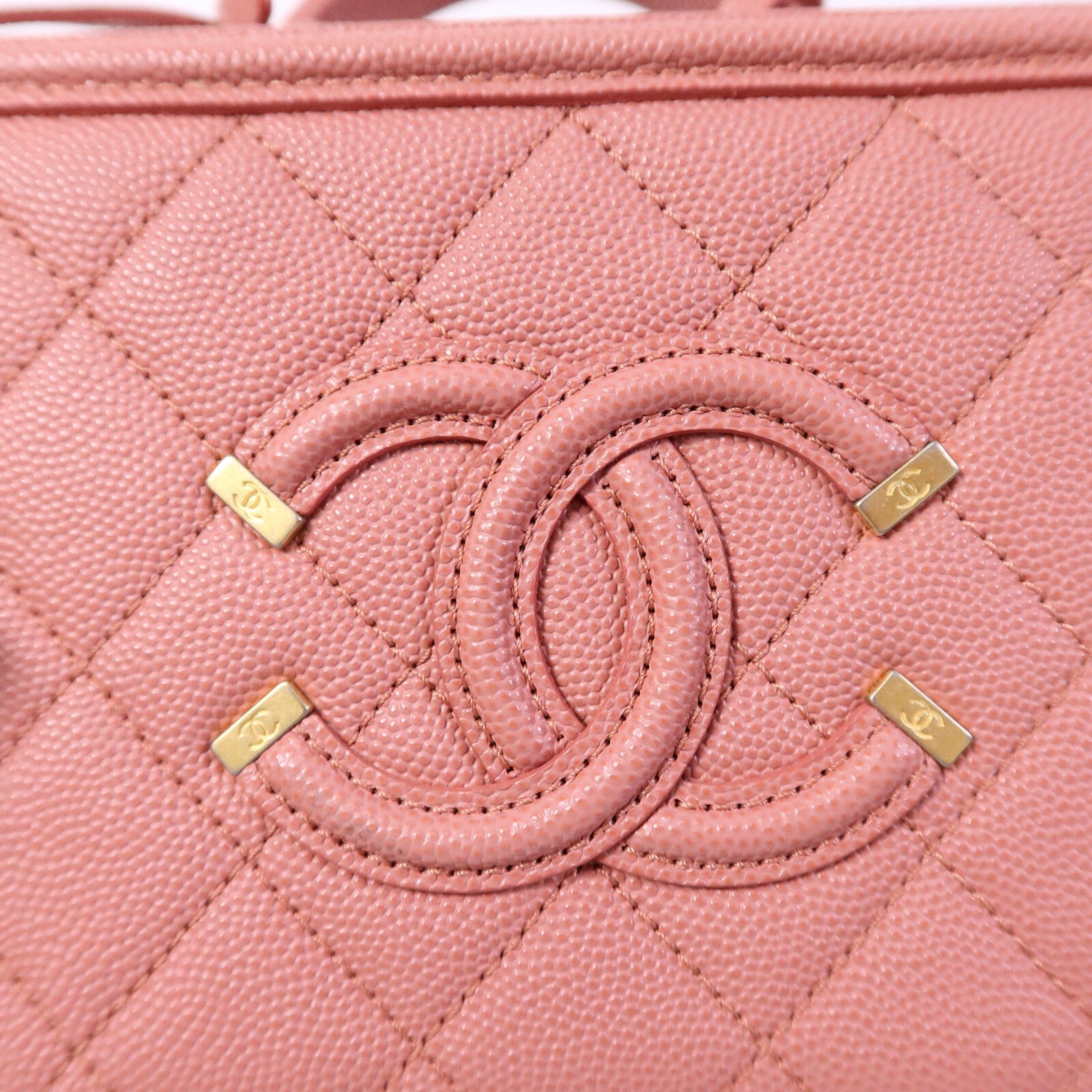 CHANEL 牛皮皮革Vanity Case 17cm鏈帶手挽肩背兩用袋