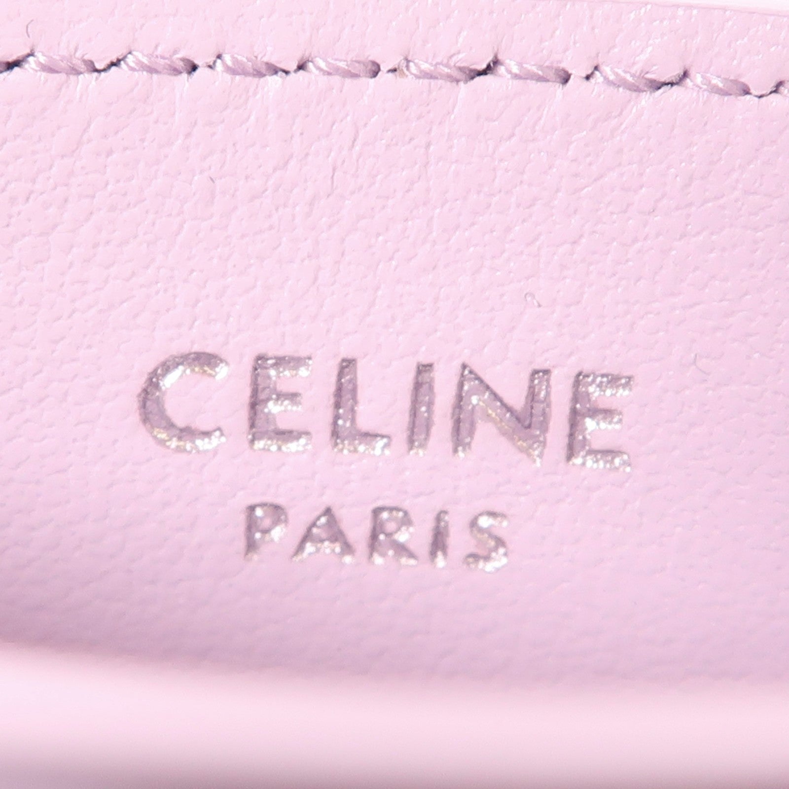 CELINE 牛皮皮革Triomphe Card Holder銀扣卡片套