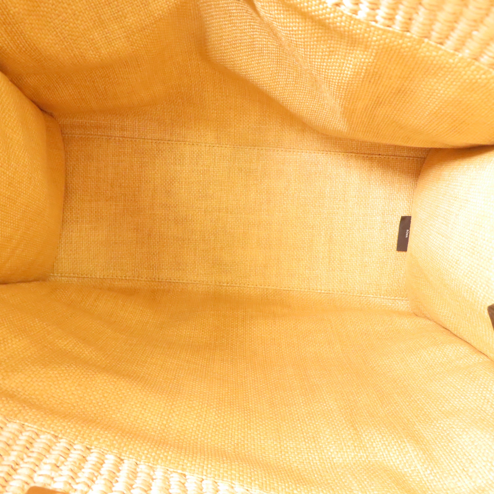 FENDI Woven Straw Sunshine Medium Tote金扣手挽肩背兩用袋淺褐色