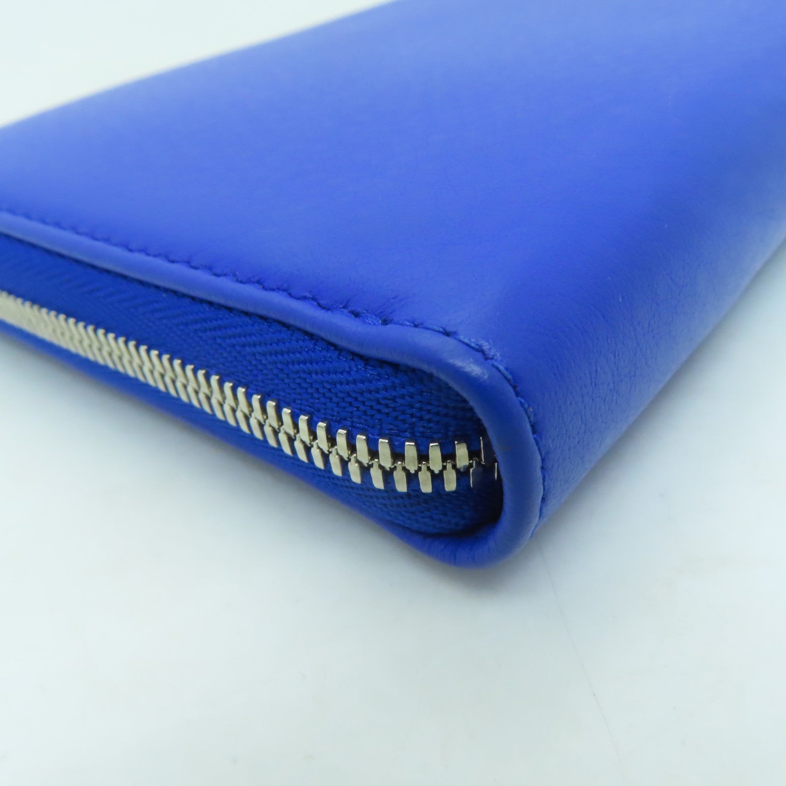 BALENCIAGA 【清倉大減價】牛皮皮革Long Wallet銀扣長錢包藍色