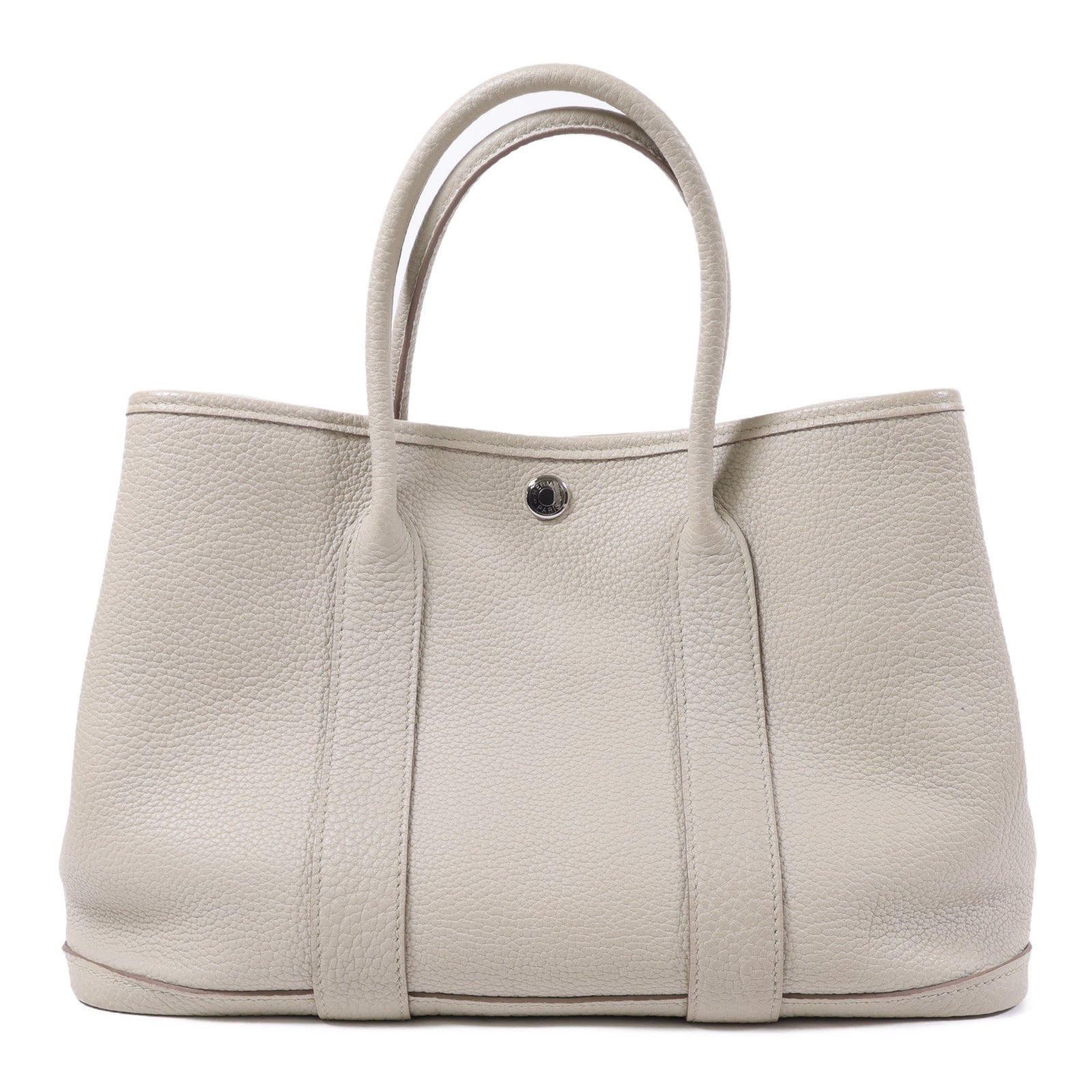HERMES Negonda皮革Garden Party TPM銀扣手挽袋Beton