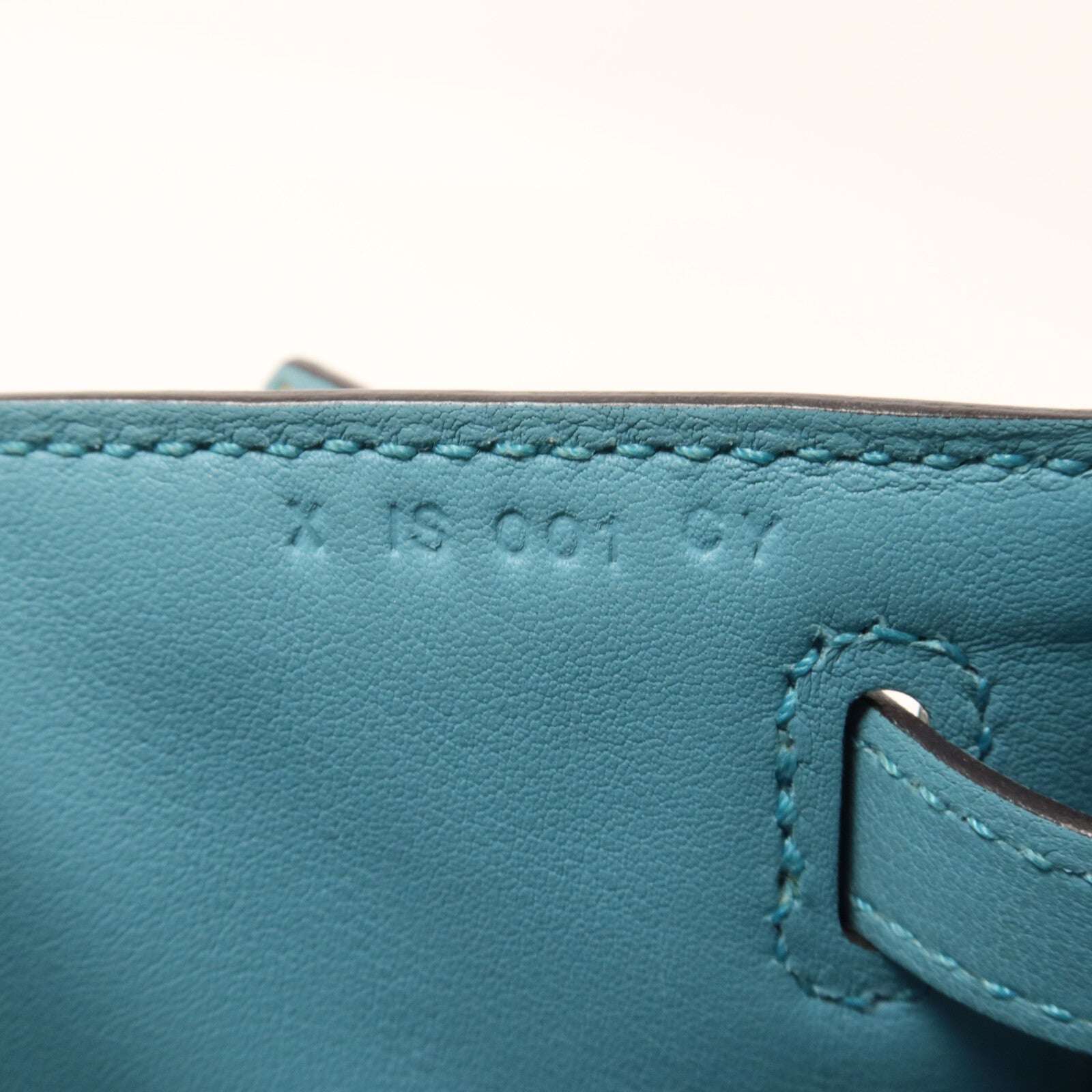 HERMES Swift皮革Kelly Pochette手挽袋Bleu Atoll