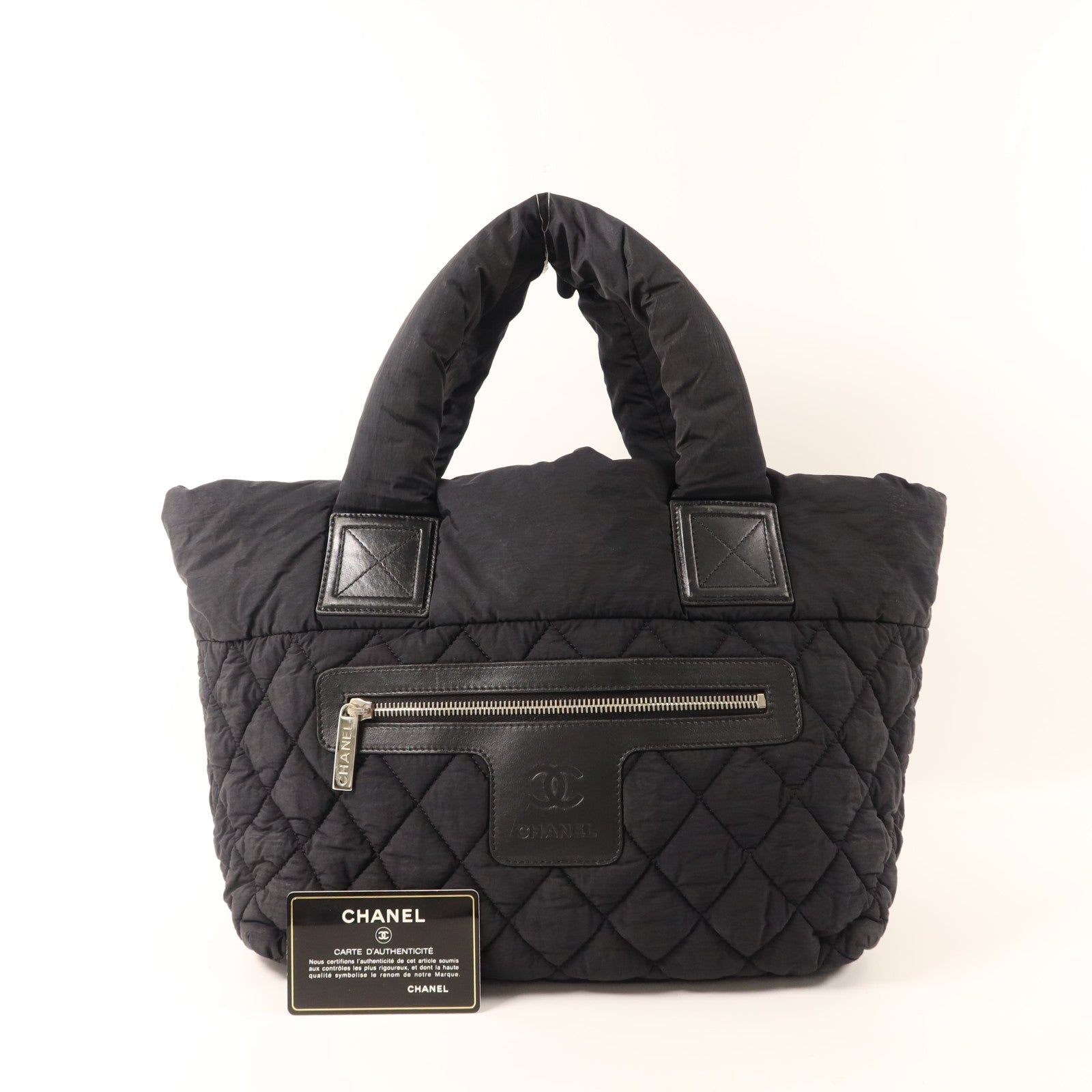 CHANEL 尼龍Handbag銀扣手挽袋