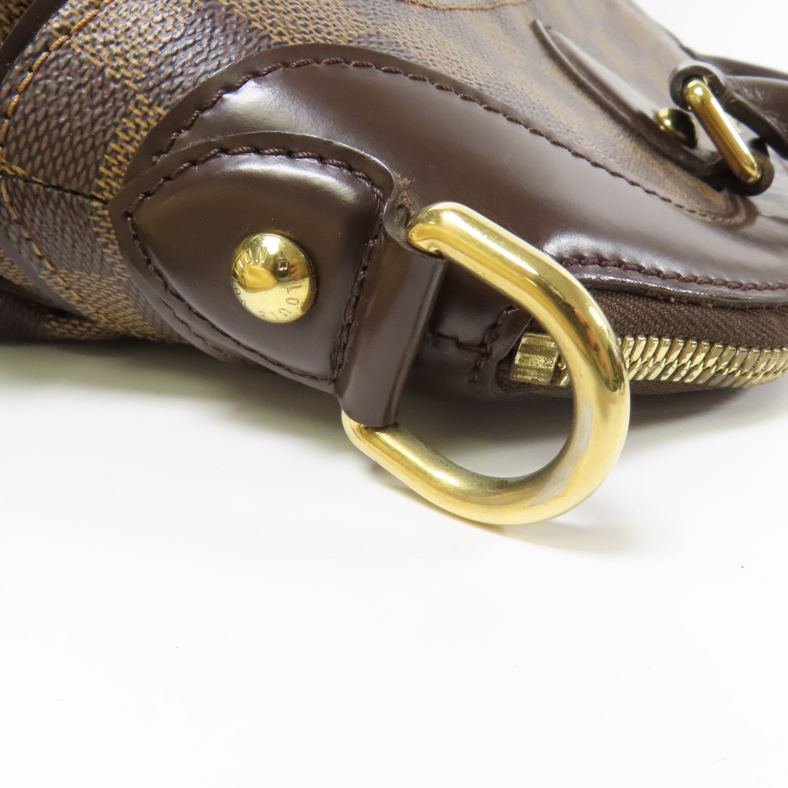 LOUIS VUITTON Damier Trevi GM金扣手挽肩背兩用袋棕色