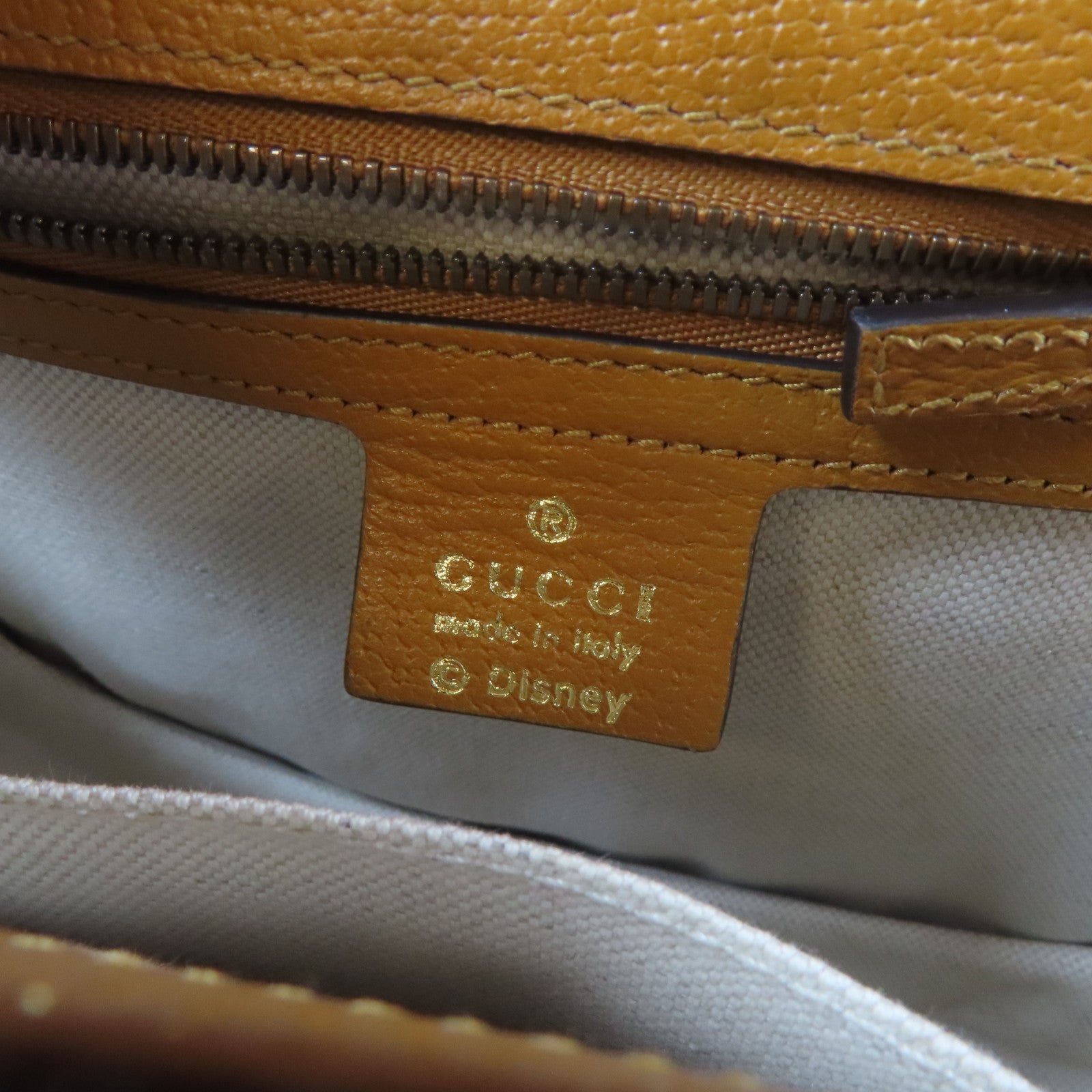GUCCI 塗層帆布Disney Collabo GG Supreme金扣肩背袋啡色