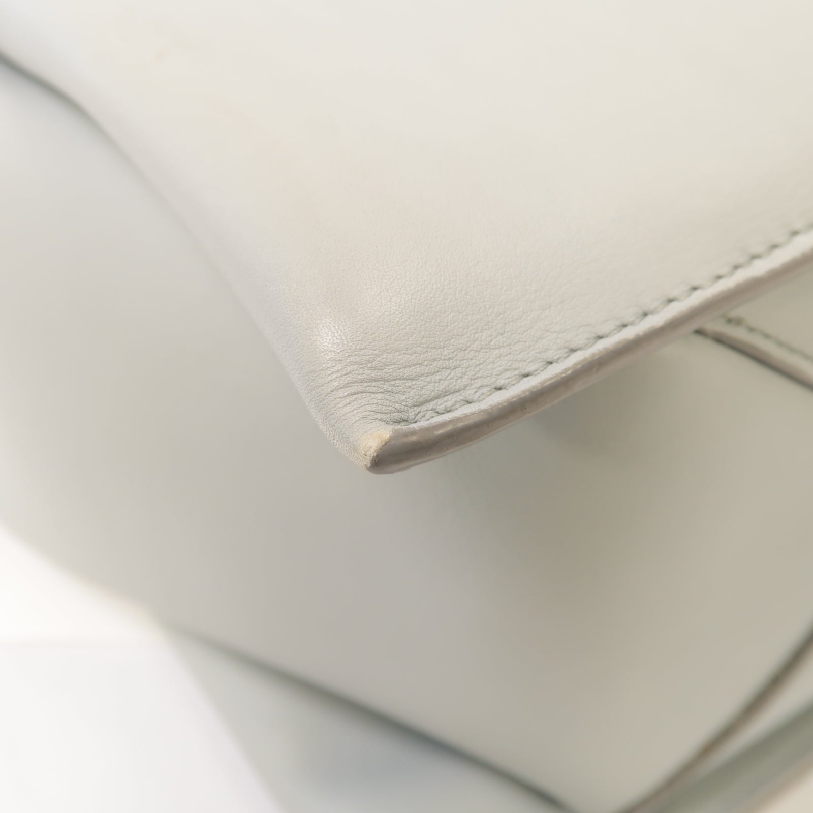CELINE 牛皮皮革Tri Fold Bag金扣手挽袋淺藍色