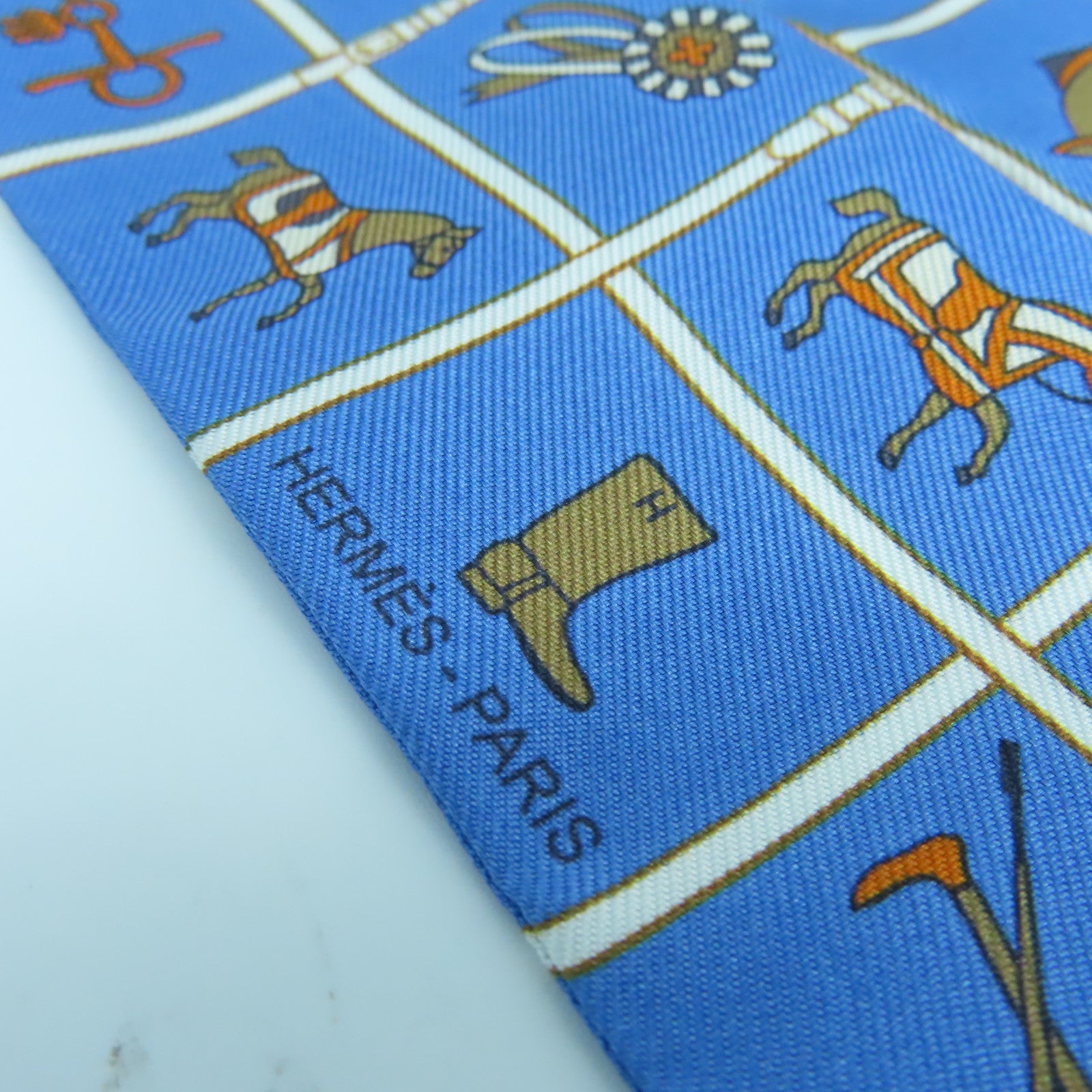 HERMES 【激減優惠】絲質Twilly Scarf絲巾淺藍色