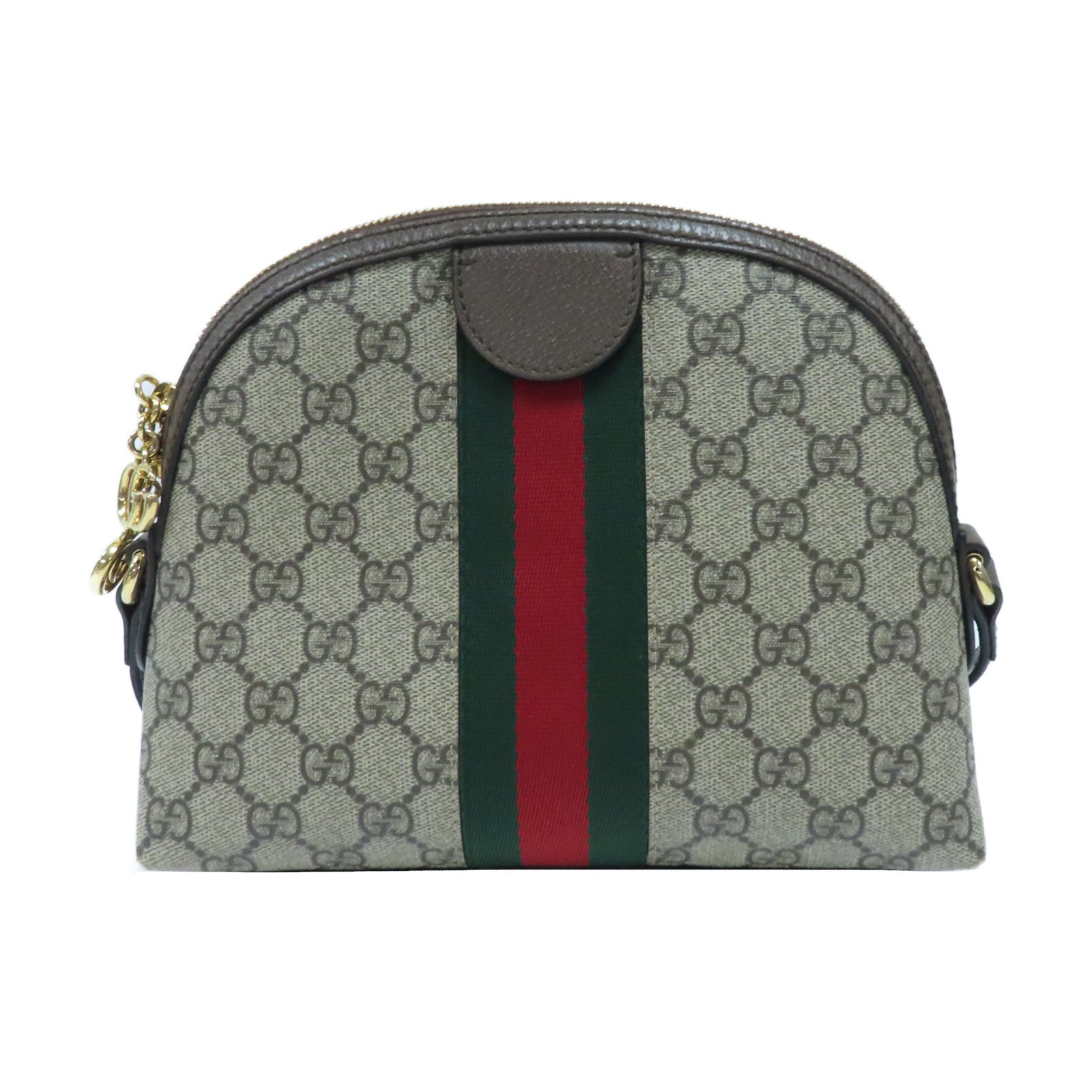 GUCCI 塗層帆布Ophidia GG金扣肩背袋啡色