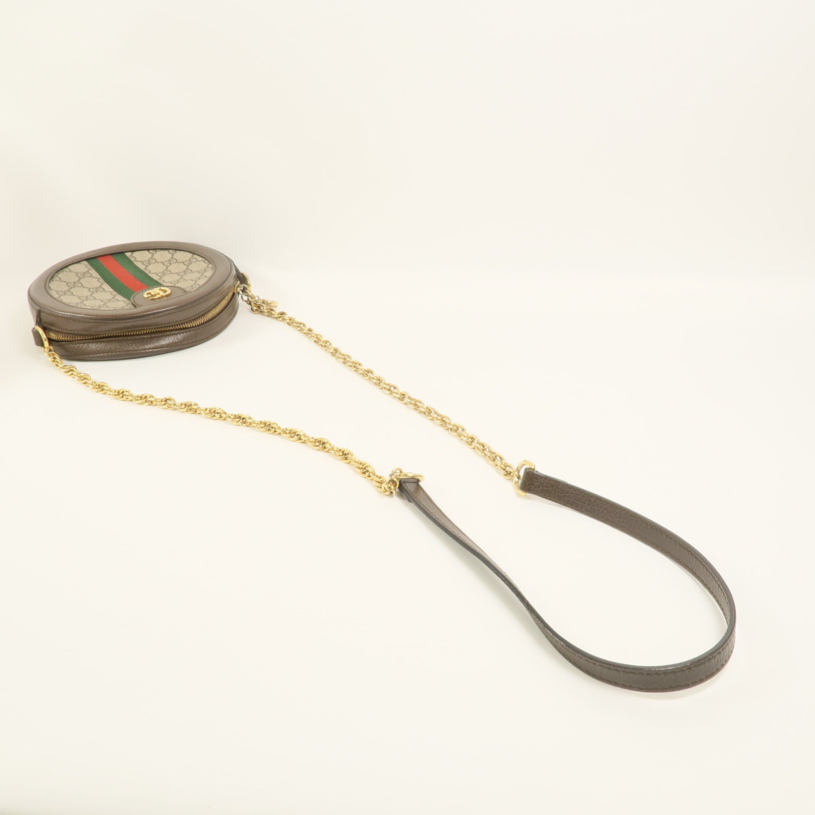 GUCCI 塗層帆布Ophidia鏈帶肩背袋
