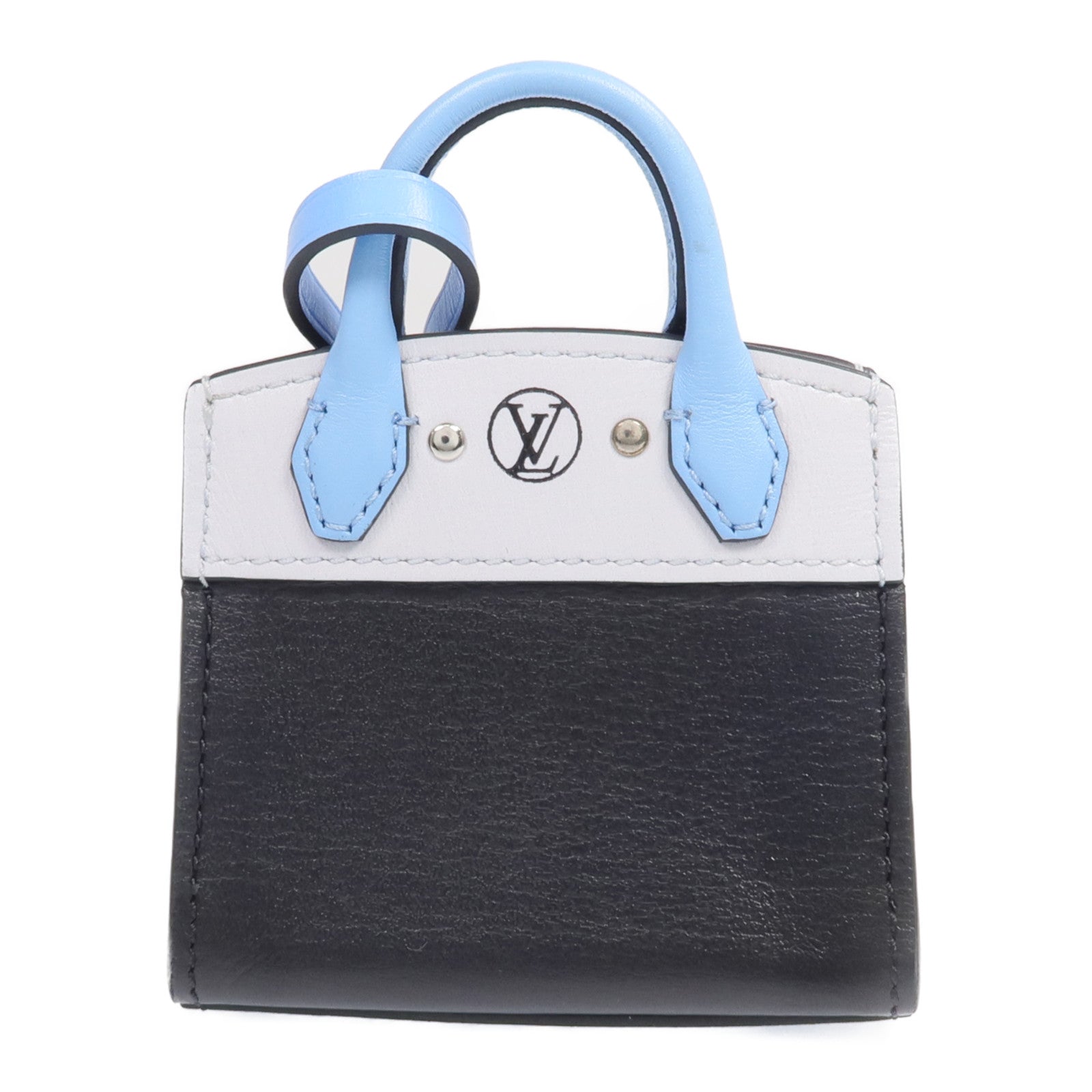 LOUIS VUITTON 牛皮皮革City Steamer Key Chain銀扣掛飾