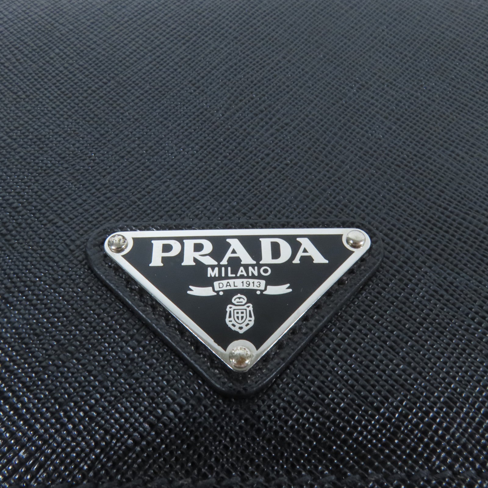 PRADA 尼龍/Saffiano皮革Shoulder Bag銀扣肩背袋