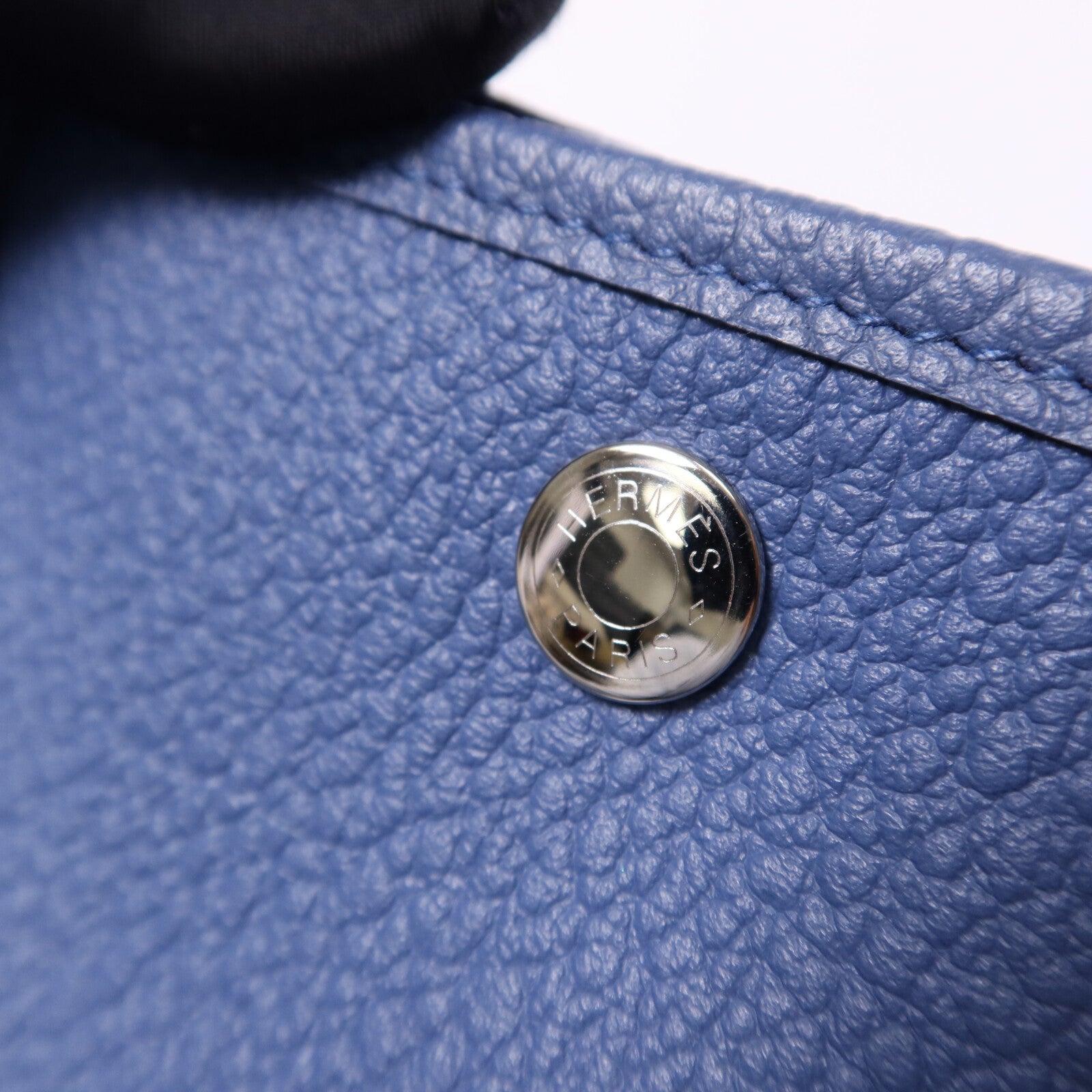 HERMES Negonda皮革Garden Party 36銀扣手挽袋Bleu Agate