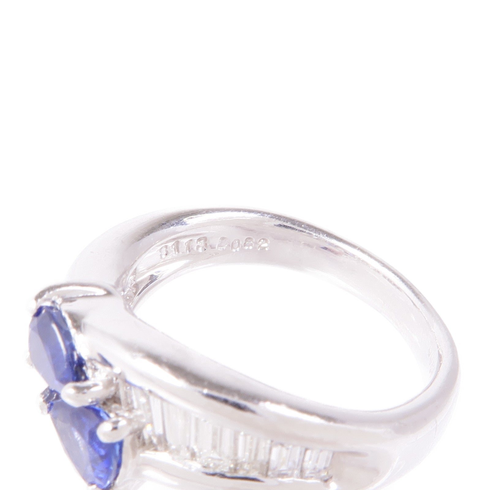 JEWELRY PT900鉑金Sapphire/Diamond Ring藍寶石/鑽石戒指US#6.25