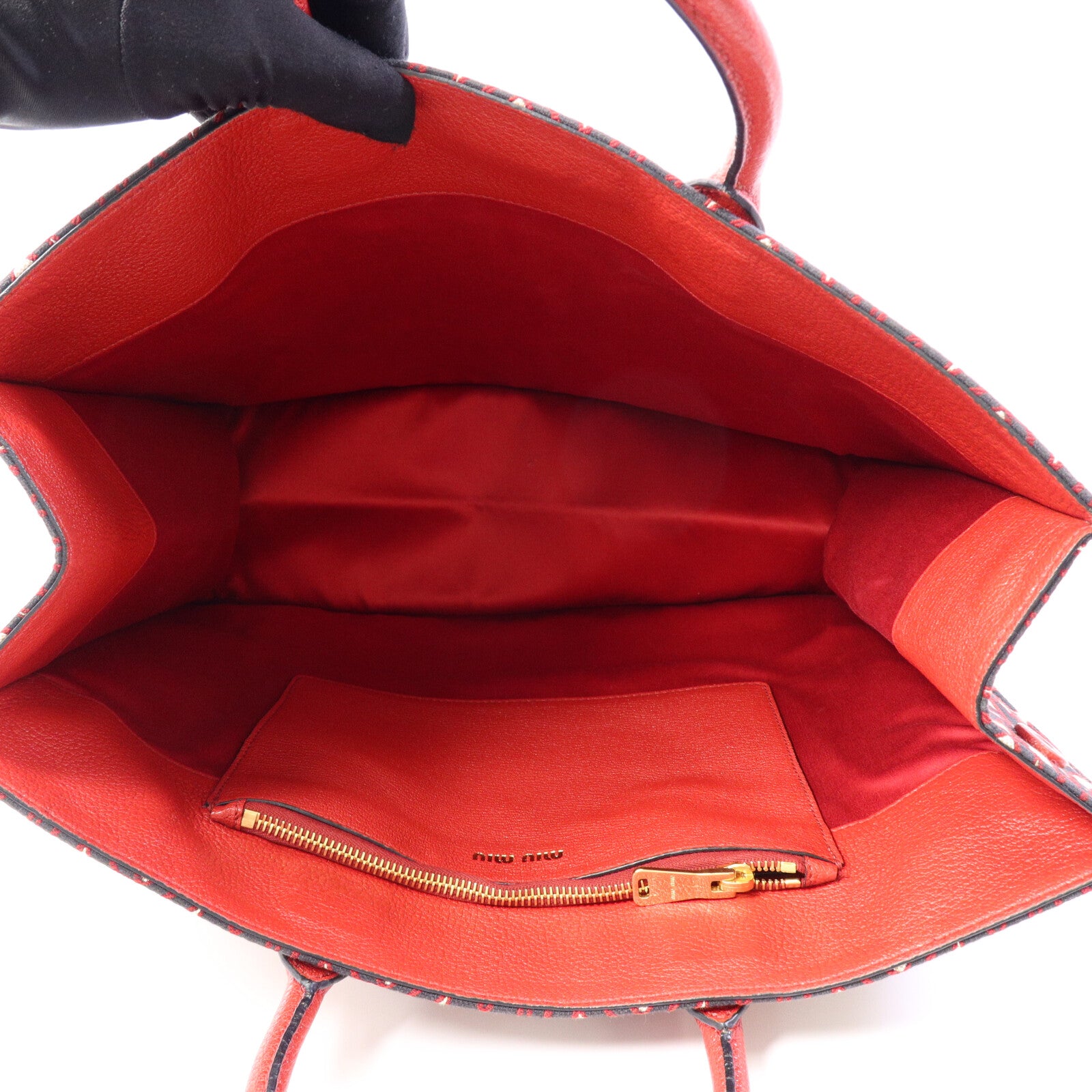 Miu Miu 帆布Tote Bag鏈帶手挽肩背兩用袋