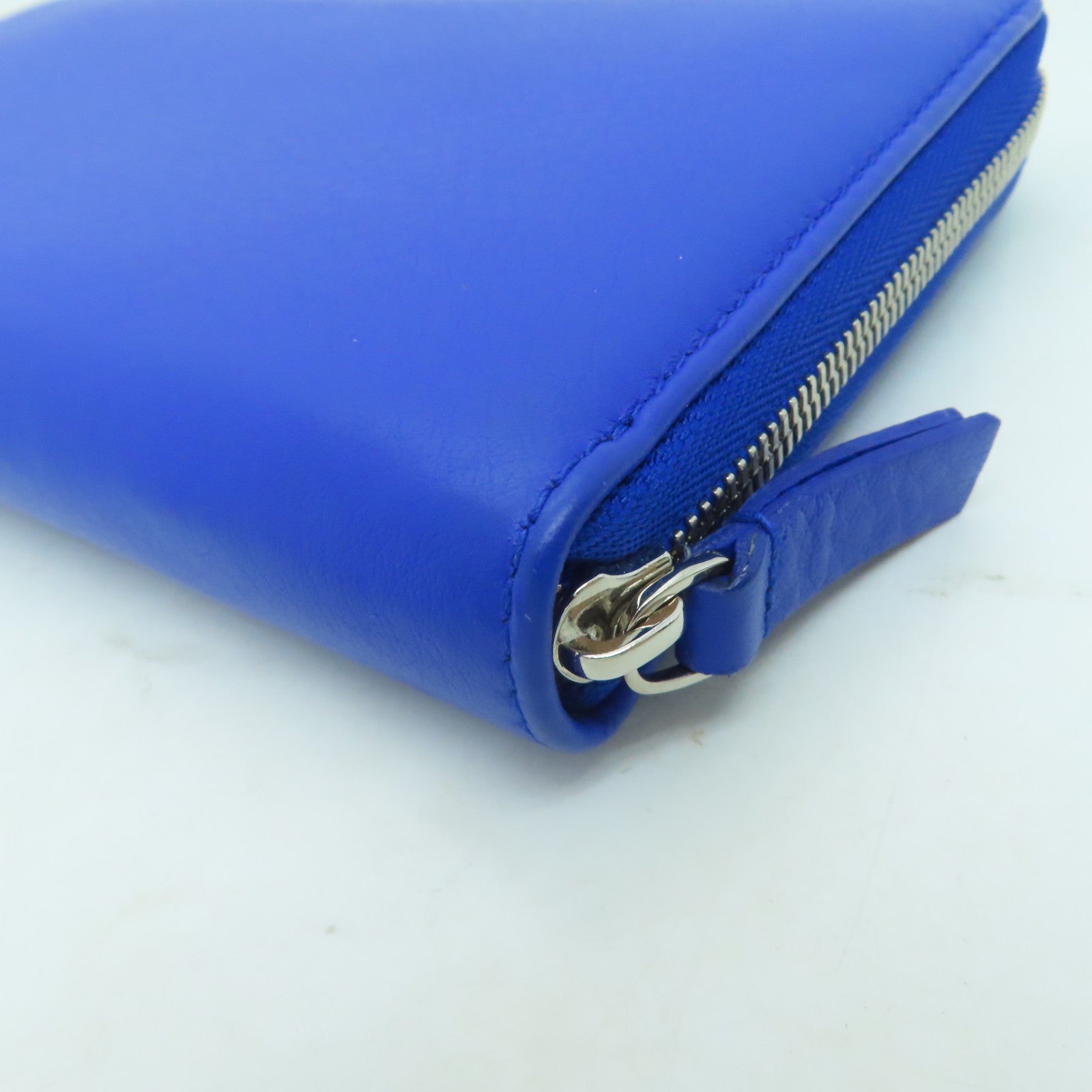 BALENCIAGA 【清倉大減價】牛皮皮革Long Wallet銀扣長錢包藍色