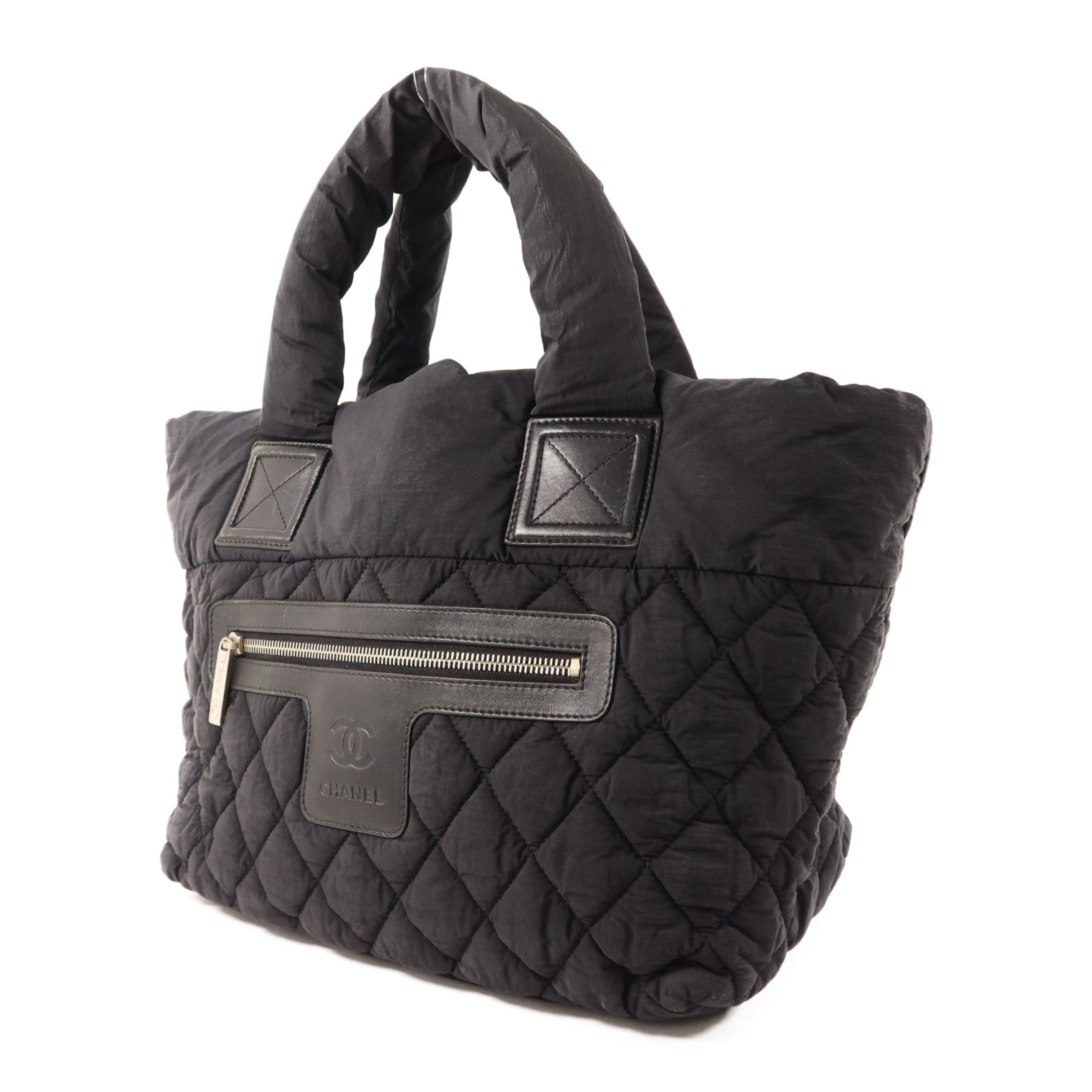 CHANEL 尼龍Handbag銀扣手挽袋