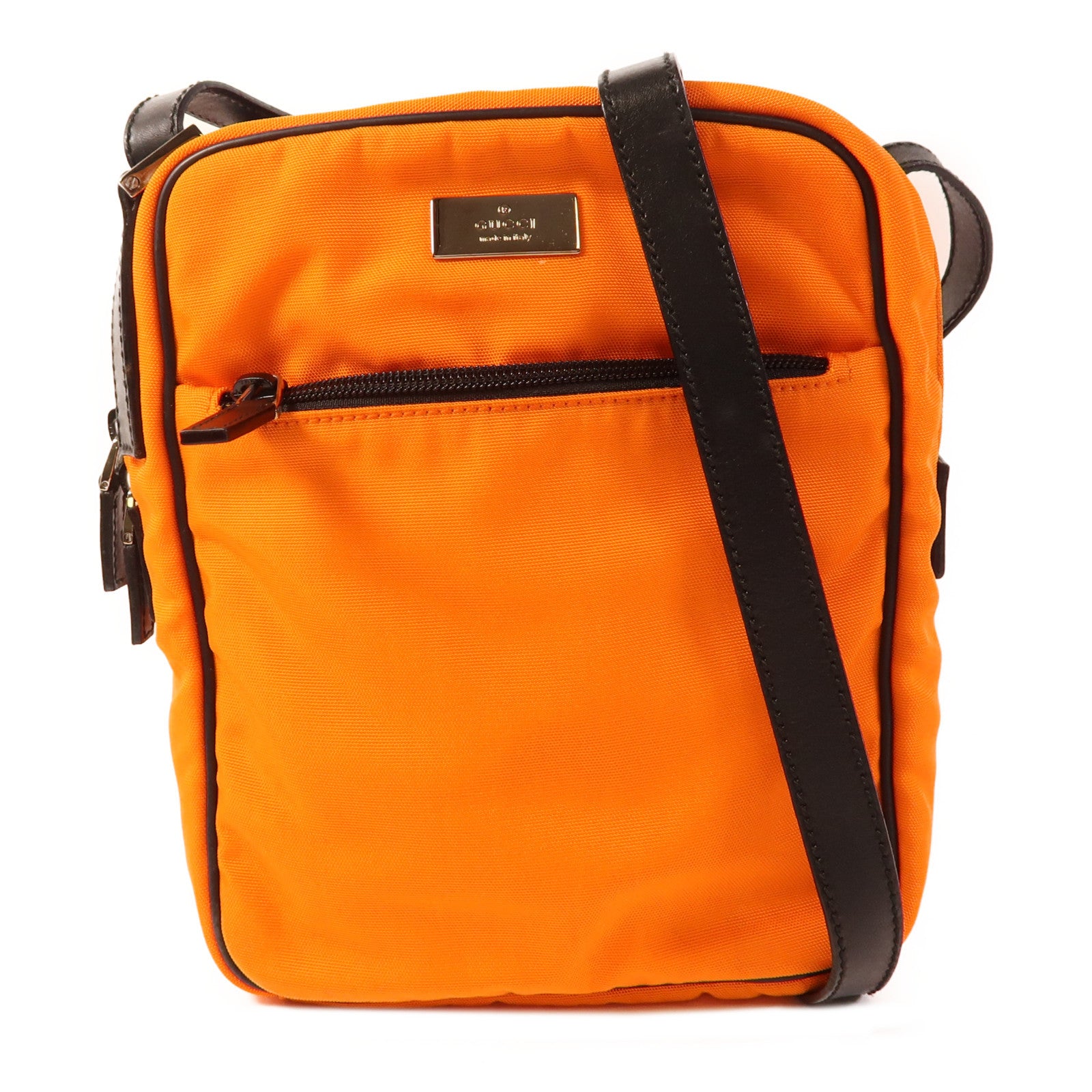 GUCCI GG SHW Nylon Flight Messenger Bag 018-1612 Nylon Orange