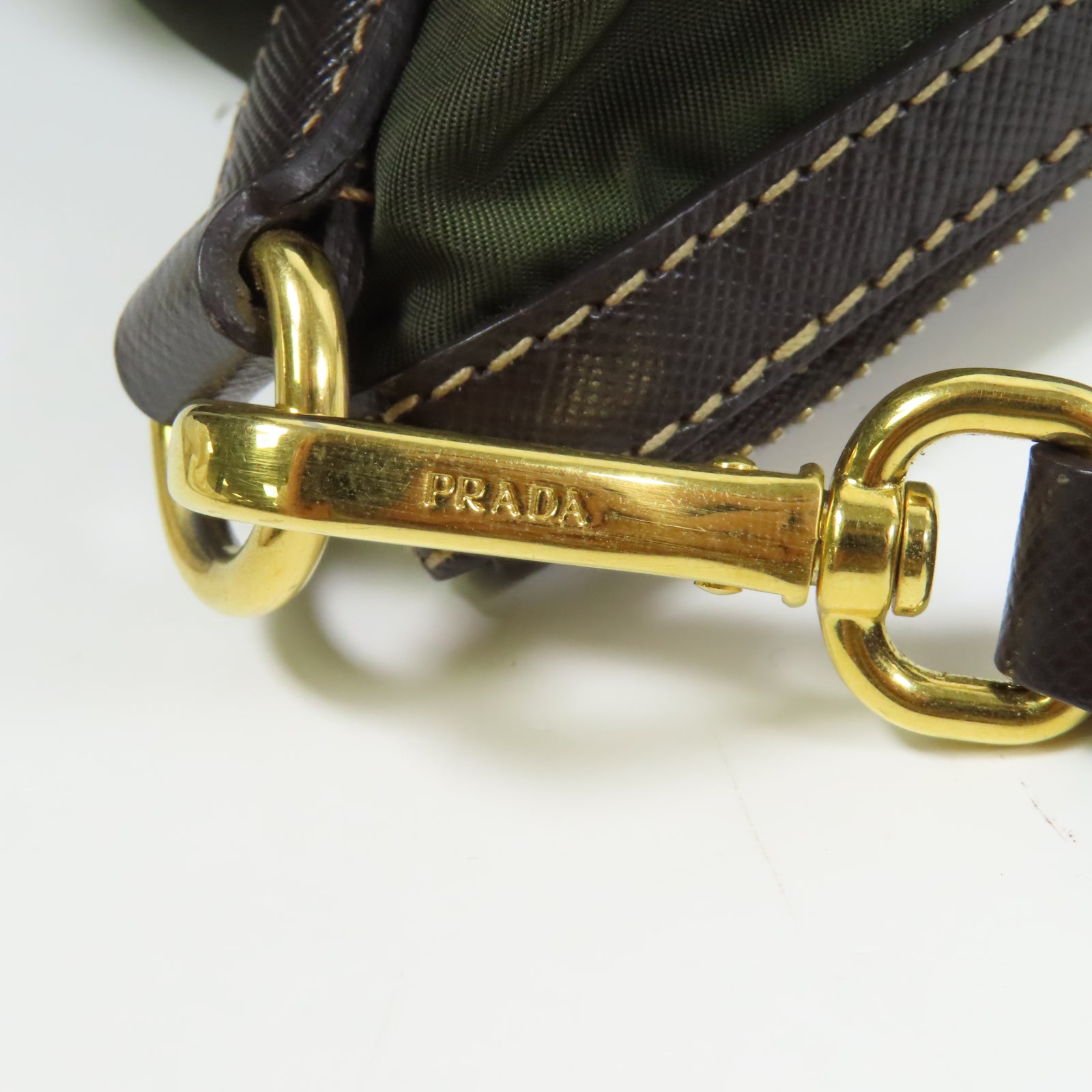 PRADA 尼龍Shoulder Bag金扣手挽肩背兩用袋綠色