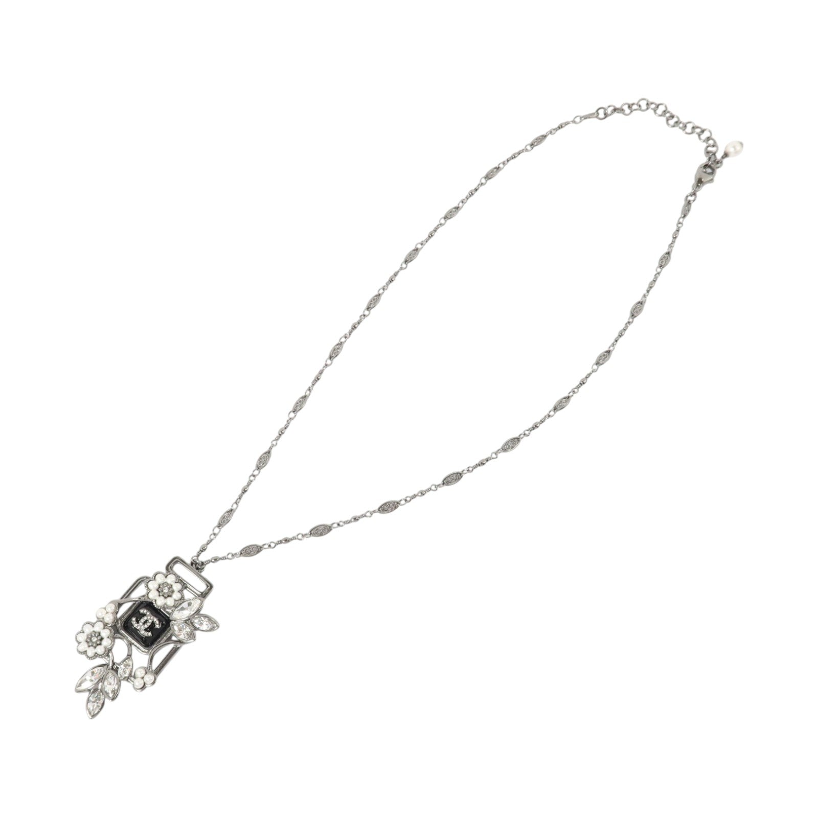 CHANEL 金屬/PVC No5 Perfume Bottle Necklace銀扣項鏈