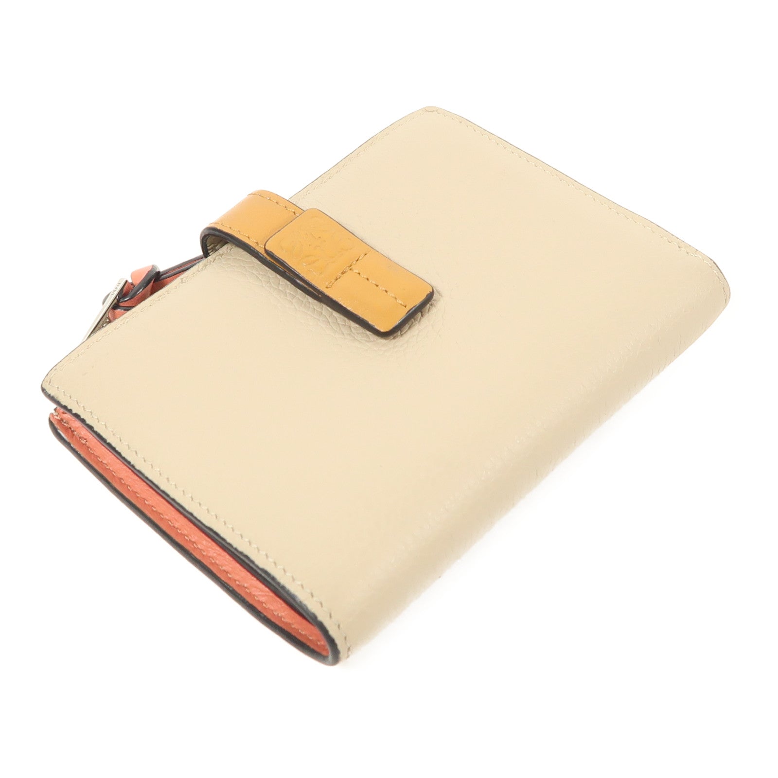 LOEWE 牛皮皮革Fold Wallet銀扣錢包